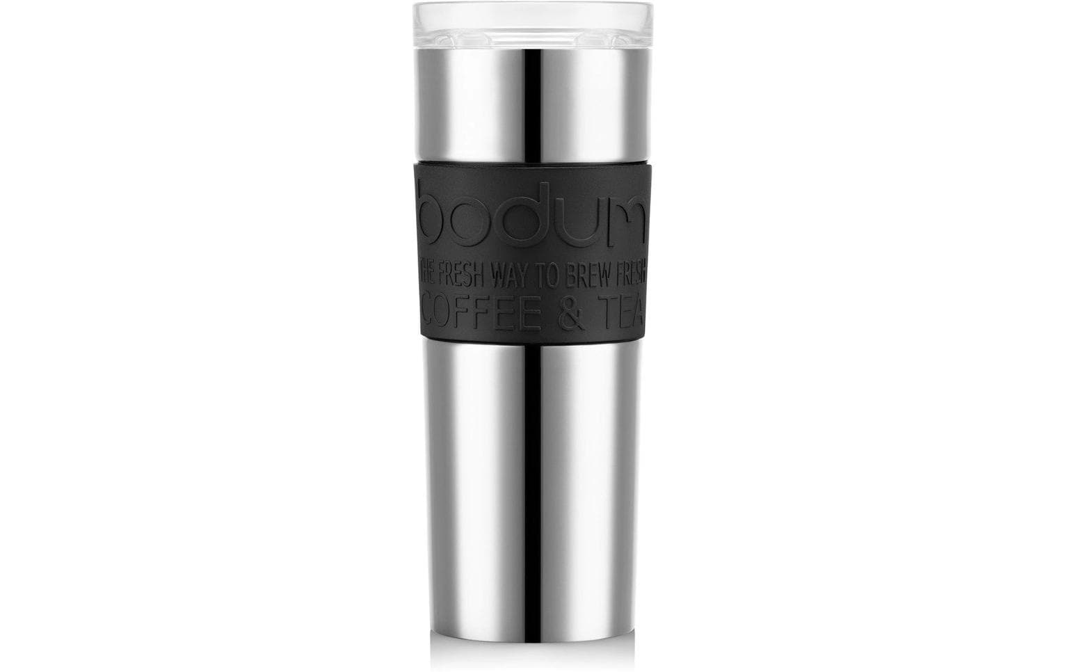 Bodum Thermobecher 450 ml – doppelwandig, Kunststoff, Silber