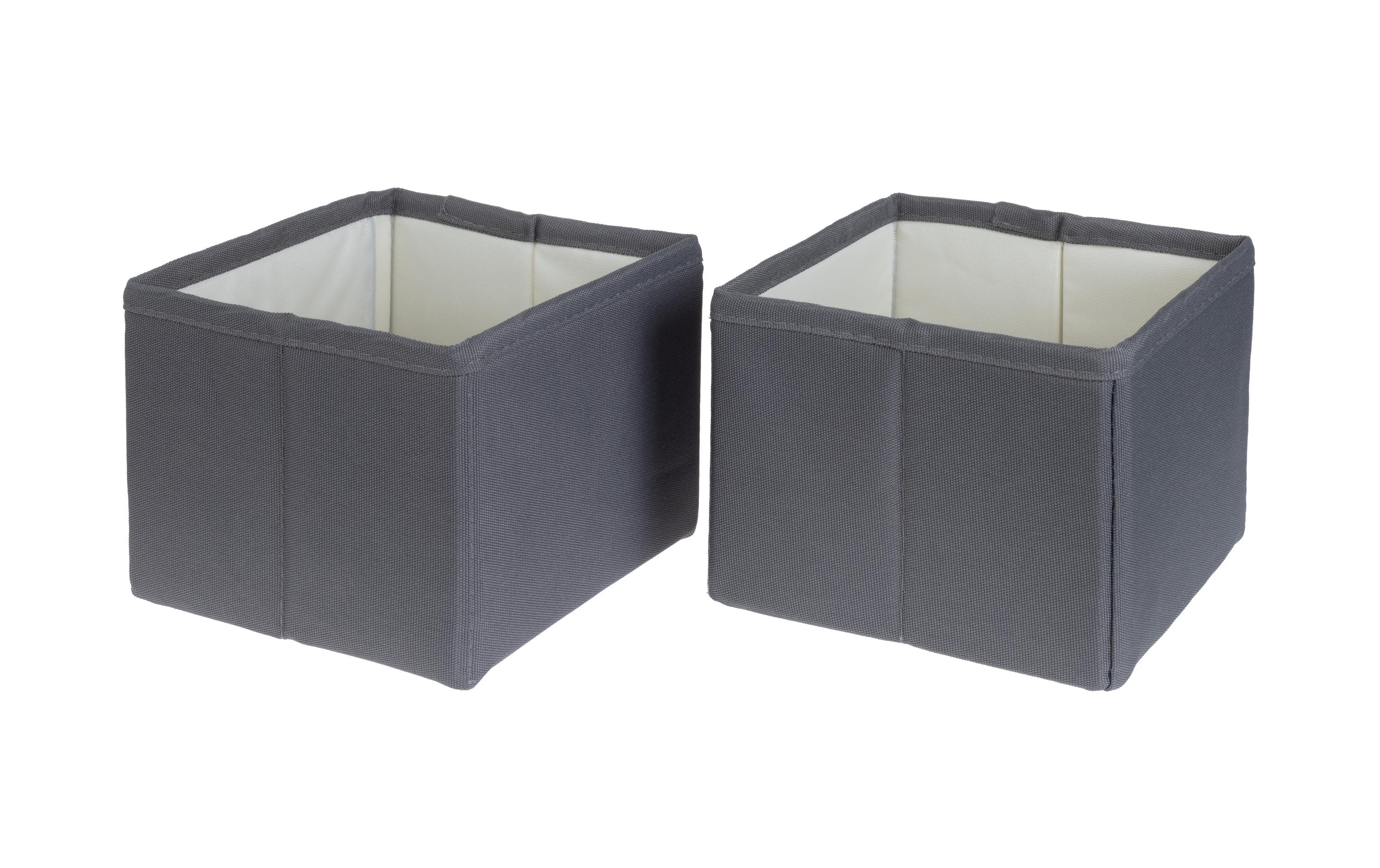 Cocon Aufbewahrungsbox – Textil – Grau – 145 × 120 × 145 mm – 2-teiliges Set