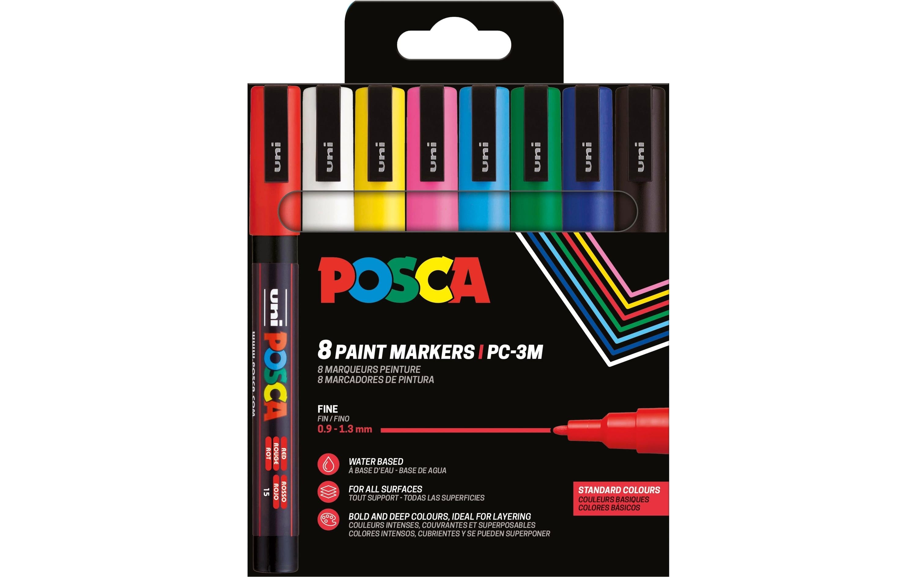 Uni-Ball Uni Permanentmarker – mehrfarbig, 8er-Set