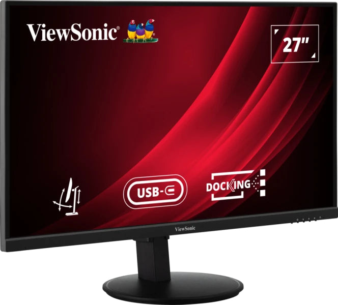 ViewSonic VG2709U-2K – Monitor, 27" 2560 × 1440 (WQHD), USB-C, DisplayPort Ein-/Ausgang, RJ45, Daisy Chain