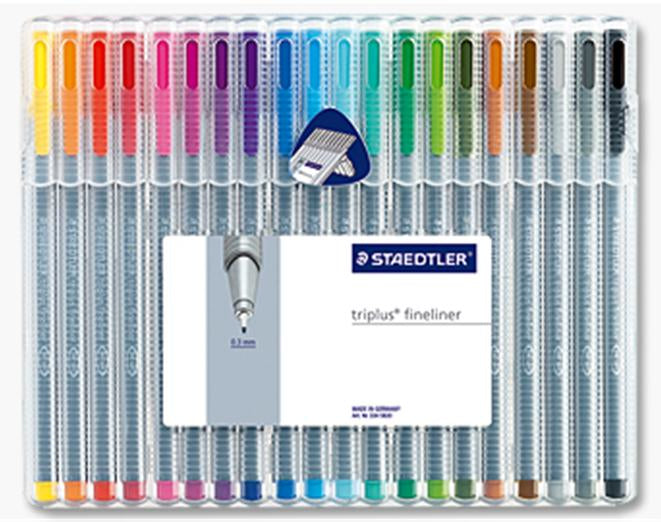 STAEDTLER Triplus 334 Fineliner Etui – 20 Stk., 0,3 mm, sortiert