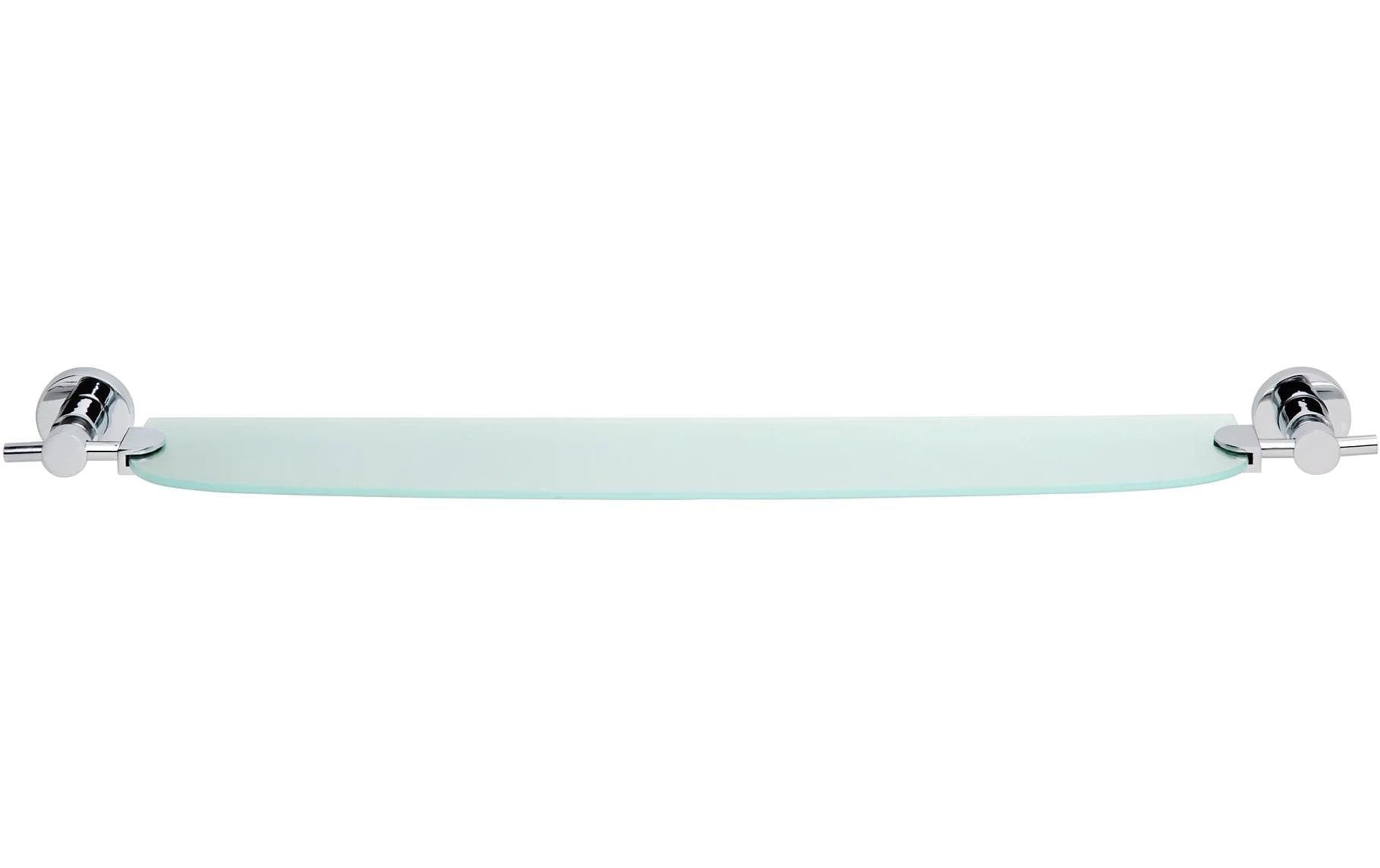 TESA Seifenhalter – Glas/Metall, Kleben (Klebekissen), 70×5×13,5 cm, Chrom/Weiss