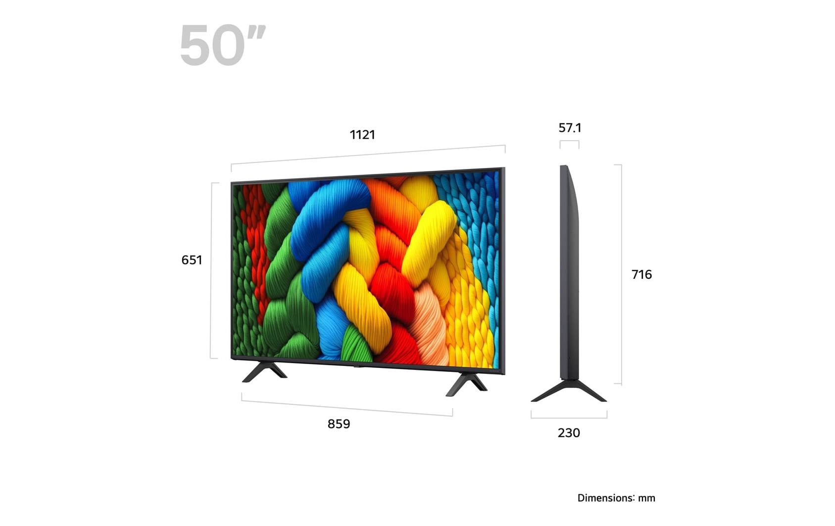 LG 50NANO80A6B – 50" TV – 4K UHD – LCD (NanoCell) – webOS 25 – 60 Hz – Dolby Vision, HDR10+