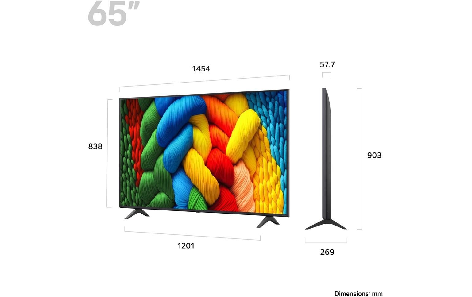 LG 65NANO80A6B – 65" Fernseher – 4K UHD – NanoCell – webOS 25 – 60 Hz – HDR10+, HLG