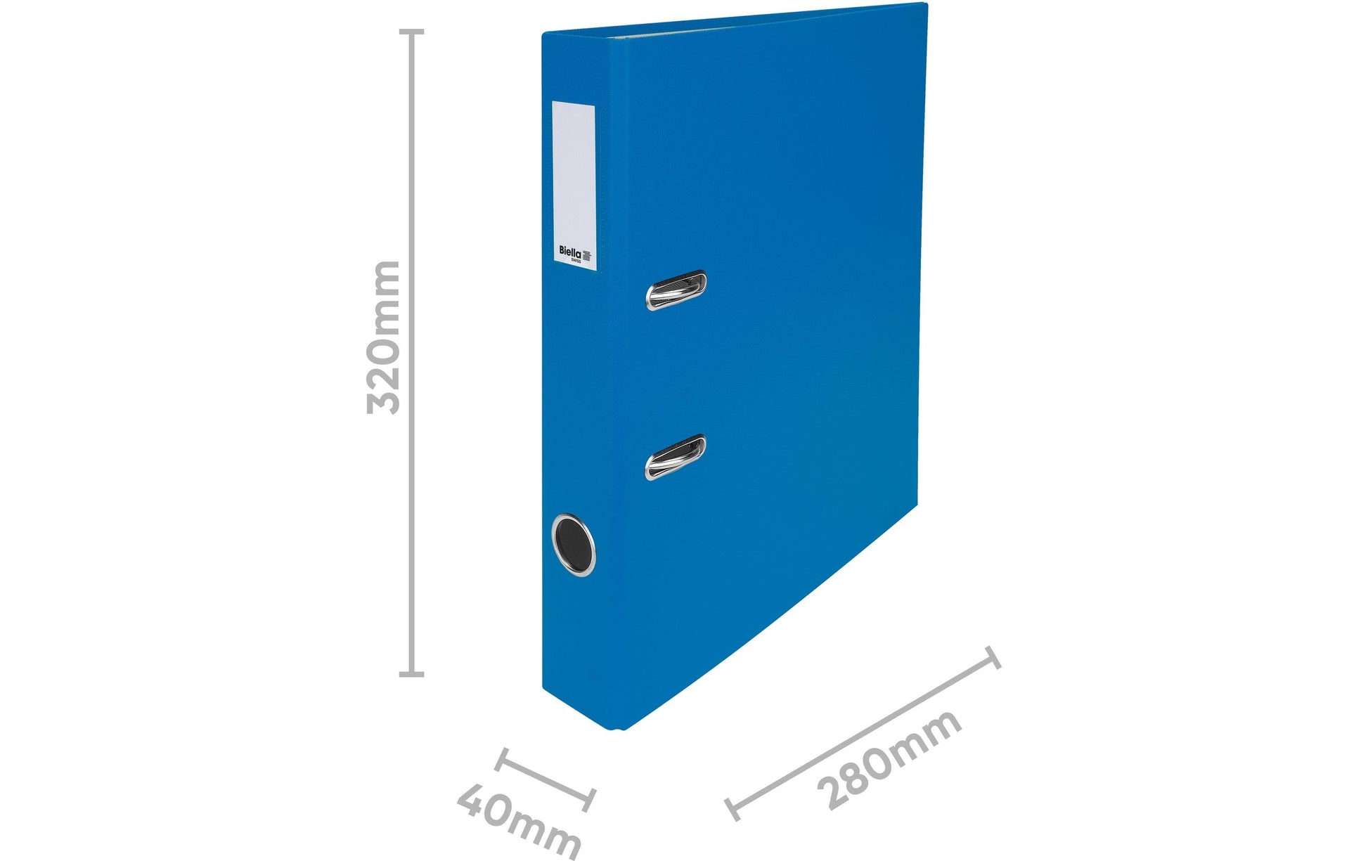 Biella Ordner – A4 hoch – 2-Ring Hebelmechanik, Rücken 40 mm – blau, mit Niederhalter, mit Griffloch, FSC