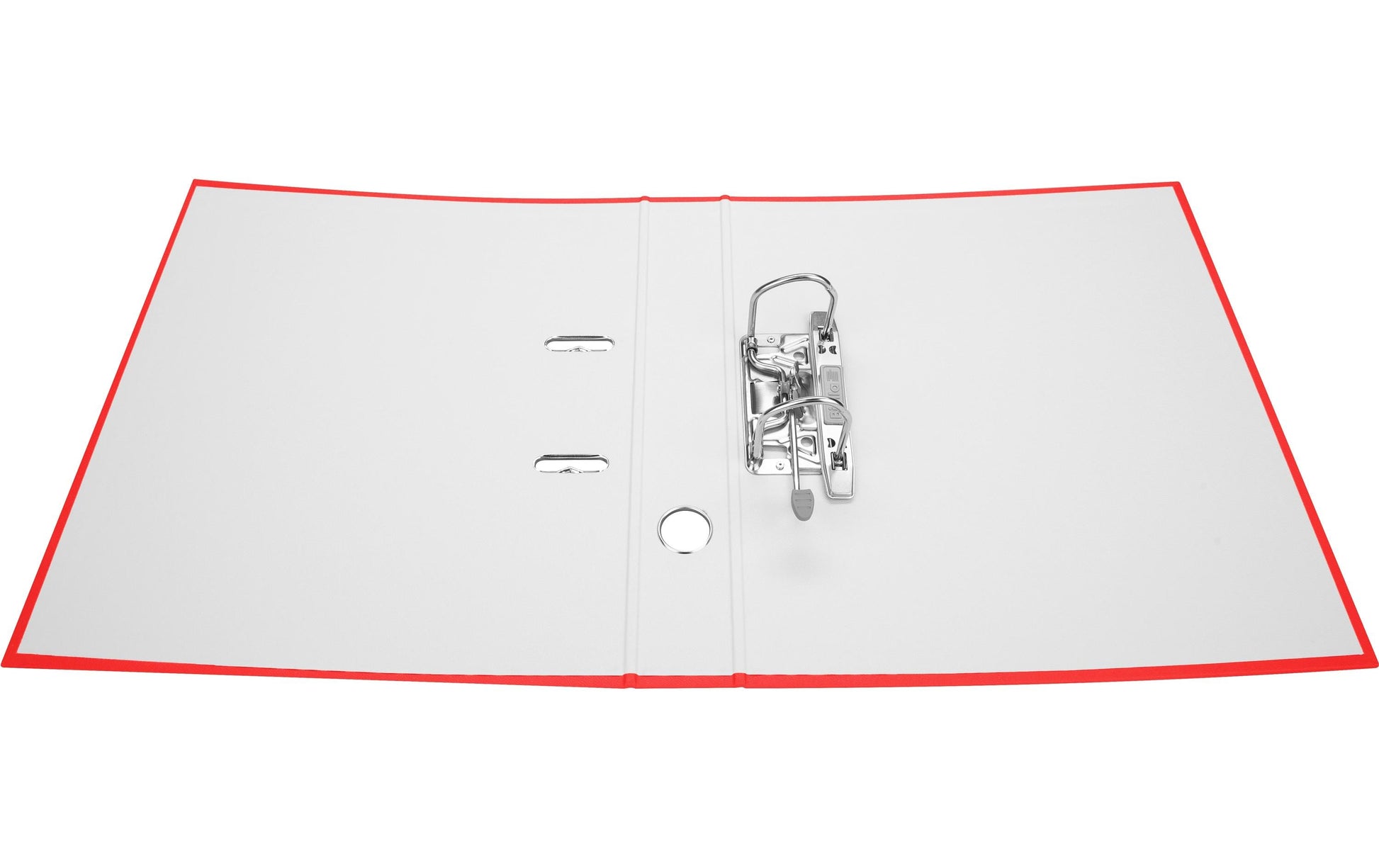 Biella Ordner – A4 hoch – 2-Ring Hebelmechanik, Rücken 40 mm – rot, mit Niederhalter, mit Griffloch, FSC