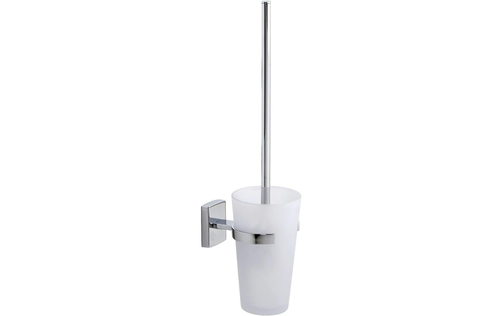 TESA WC-Garnitur – Glas/Chrom, Weiss, selbstklebend, 41,6 × 9,2 × 13,1 cm