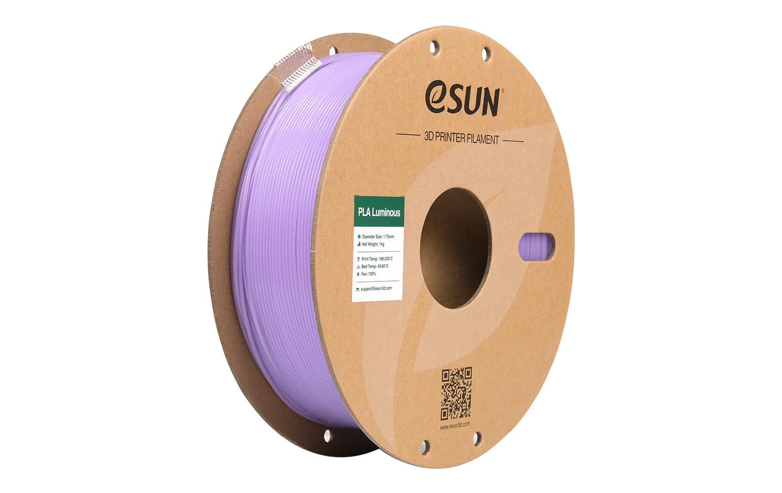 eSUN Filament 1,75 mm – PLA-Leuchtend, Violett, 1 kg Packung