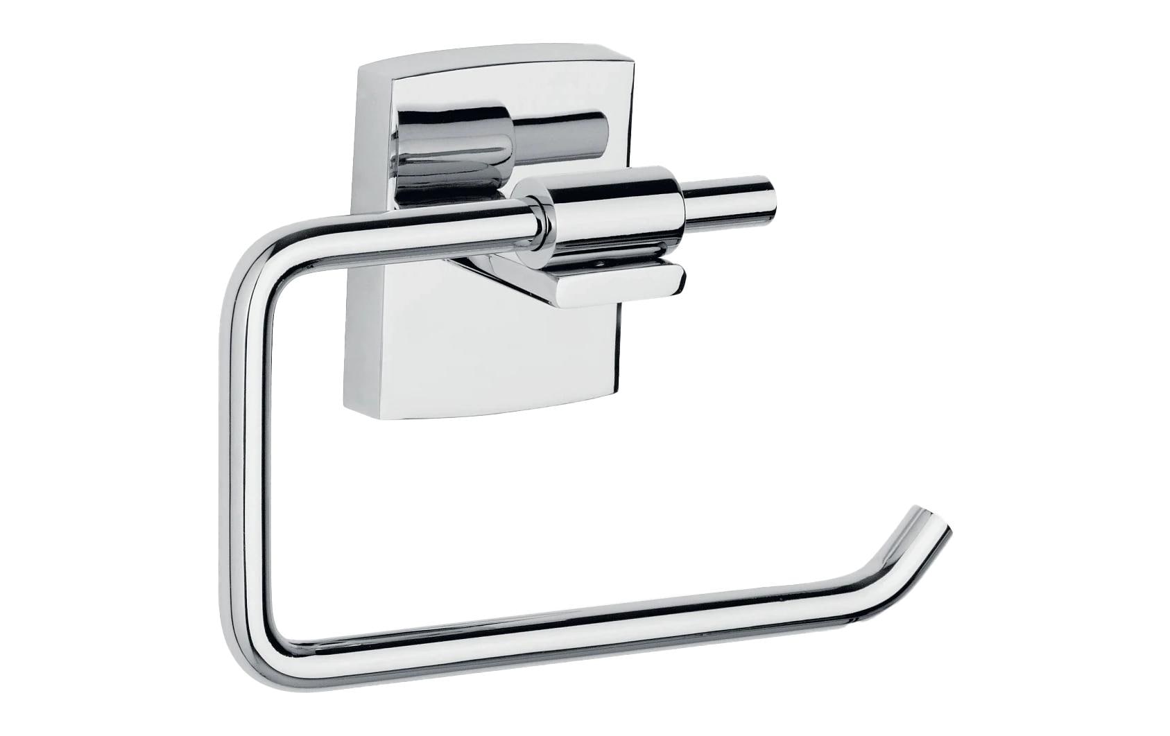 TESA Toilettenpapierhalter – Edelstahl, selbstklebend, 4,7 × 14,2 × 9,5 cm