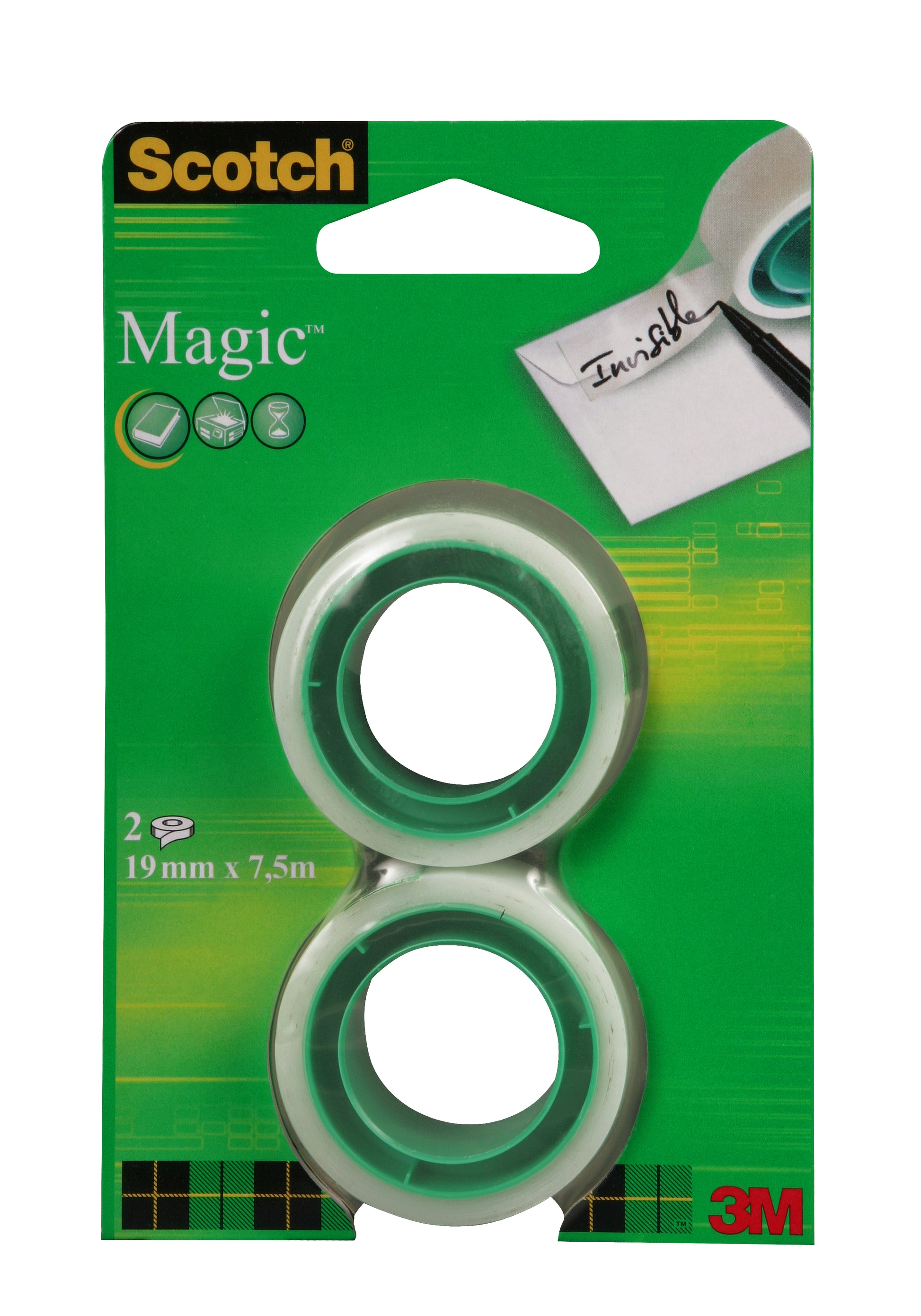 Scotch Klebeband Magic 810 – permanent, matt, unsichtbar, 19 mm × 7,5 m, transparent, 2 Rollen