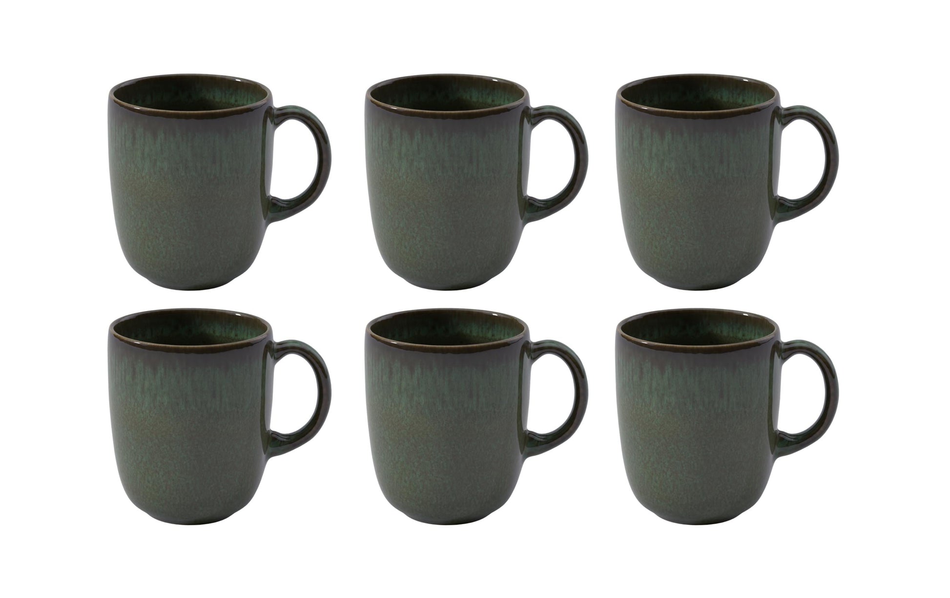 Villeroy & Boch Henkelbecher – 0,34 l, Steingut, Grün, 6 Stück