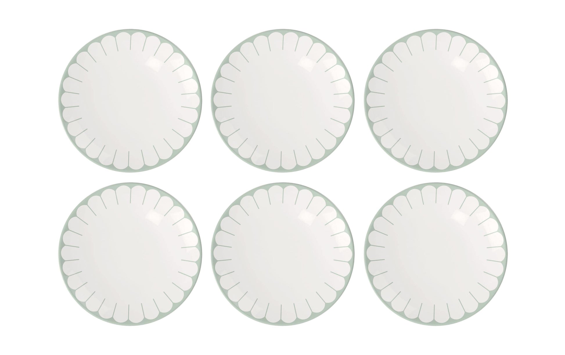 Villeroy & Boch Fleur Teller – Porzellan, grün, rund, 6 Stück