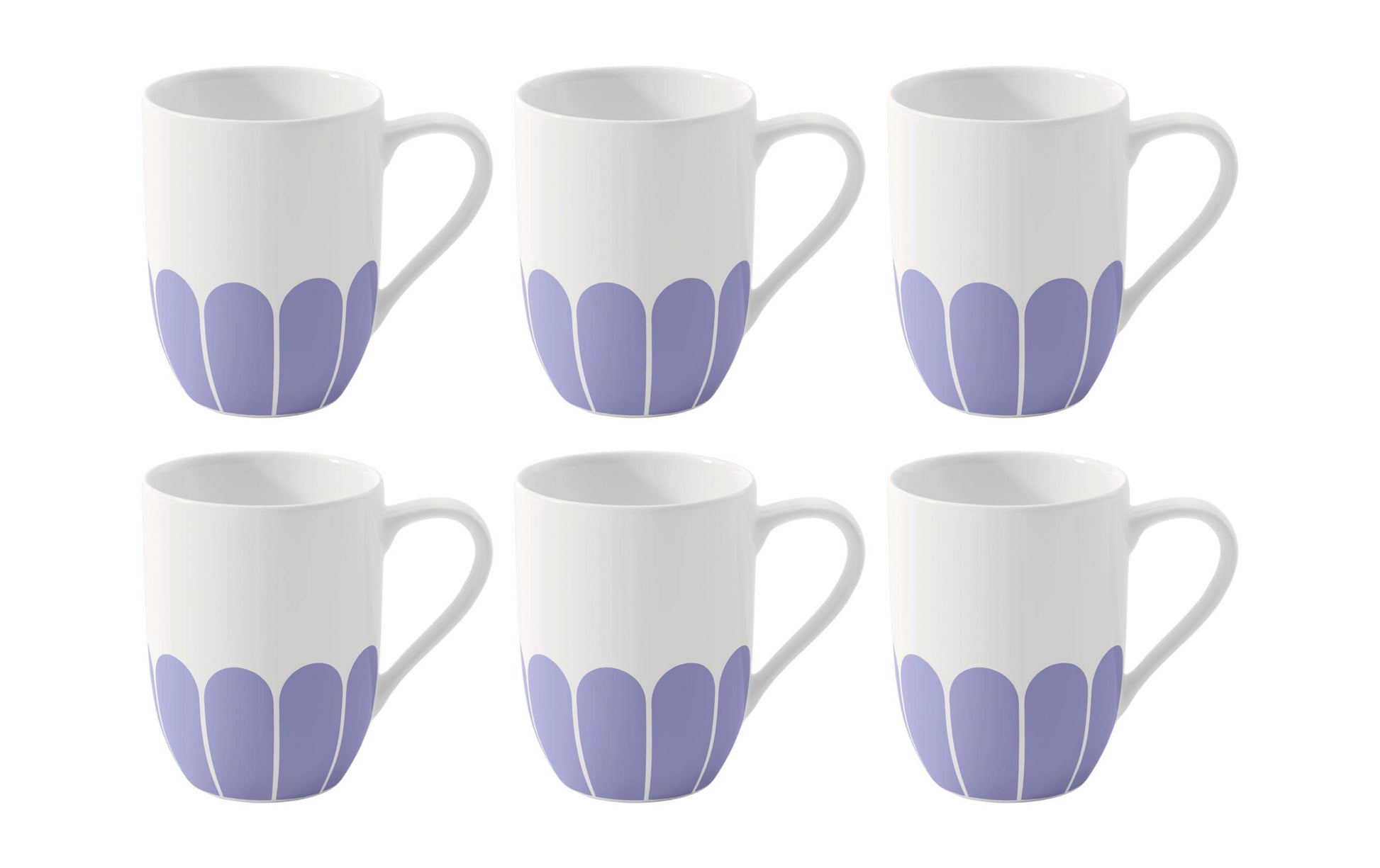 Villeroy & Boch Fleur bleu Kaffeebecher – 0,29 l, Porzellan, Blau, Henkel, 6 Stück