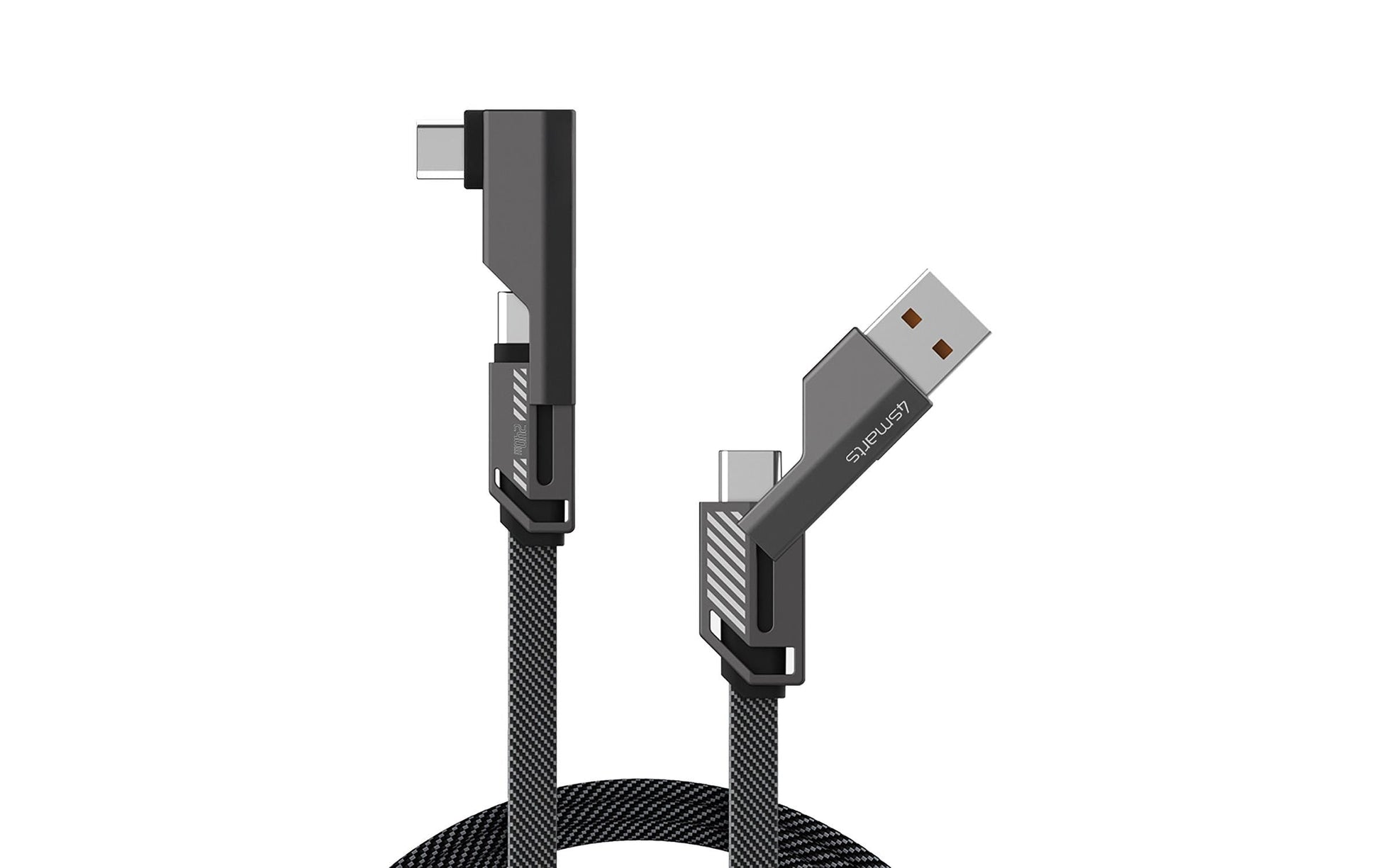 4smarts USB-A auf USB-C Kabel – USB 2.0 (480 Mbit/s) – 1,5 m – PD 240 W – für Nintendo Switch, Smartphone, L