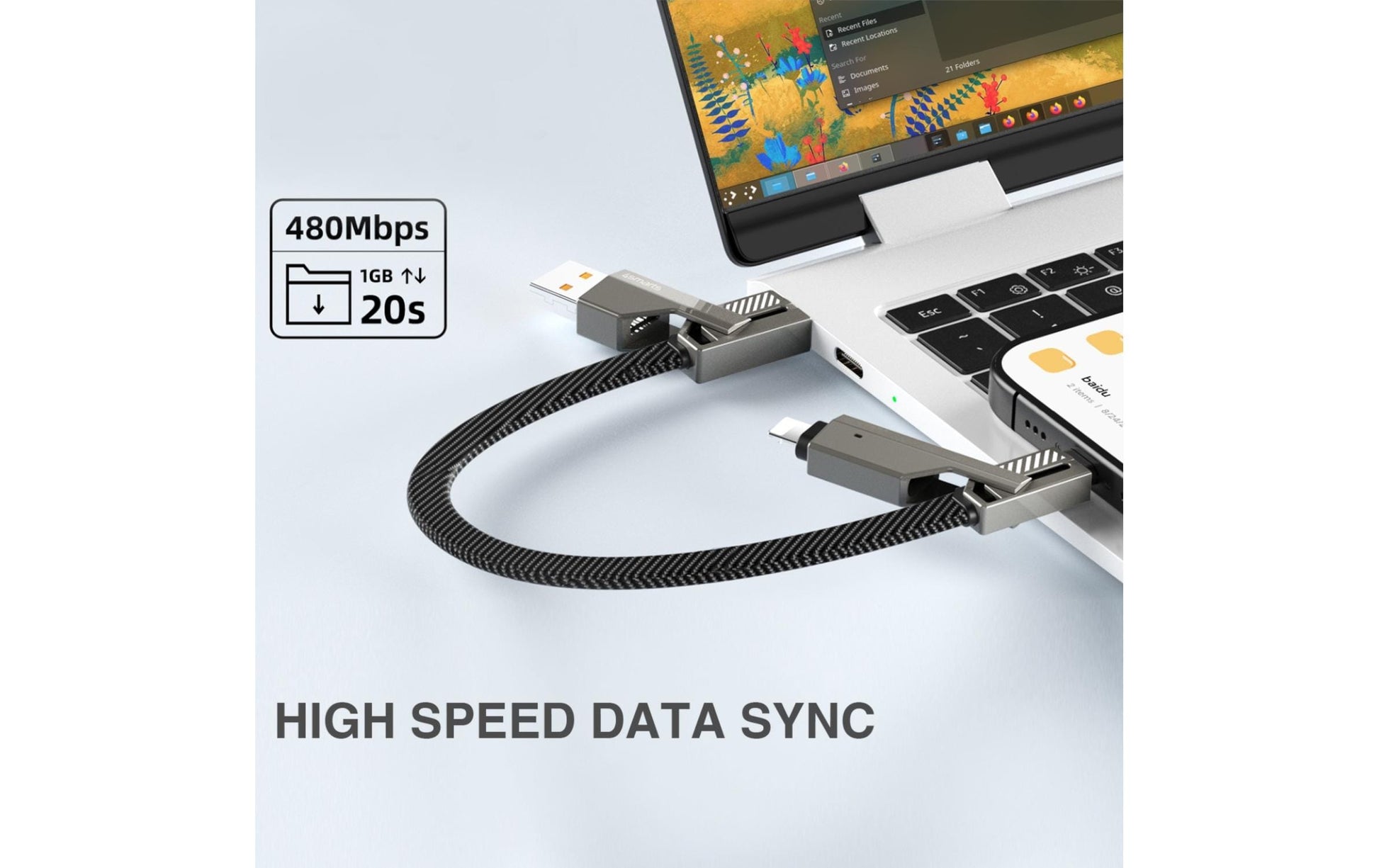 4smarts USB-Kabel, USB-A zu USB-C, 1,5 m, USB 2.0, für Laptop, Nintendo Switch, Smartphone und mehr