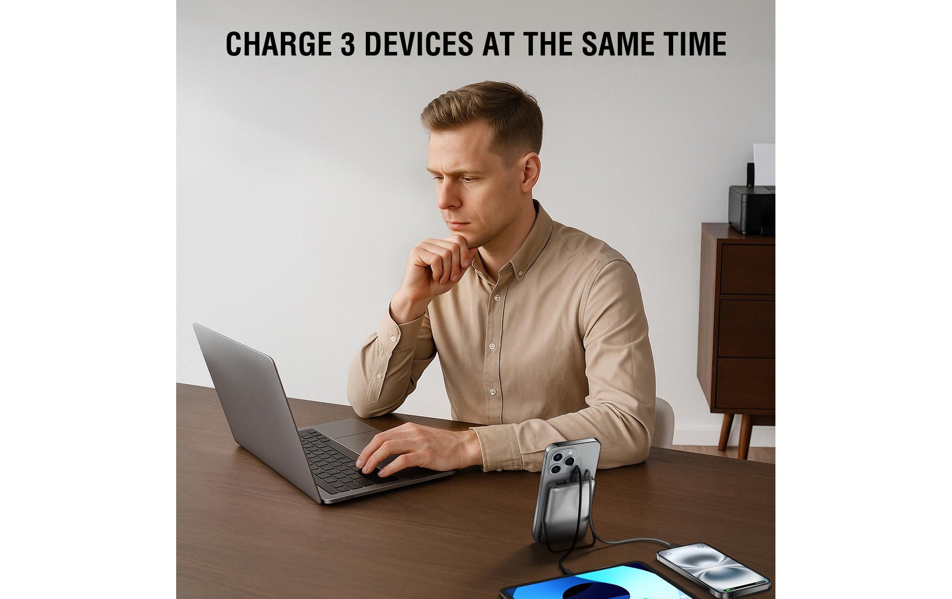 4smarts Enterprise Pocket Wireless Powerbank 10'000 mAh – 22,5 W PD, 2× USB-C