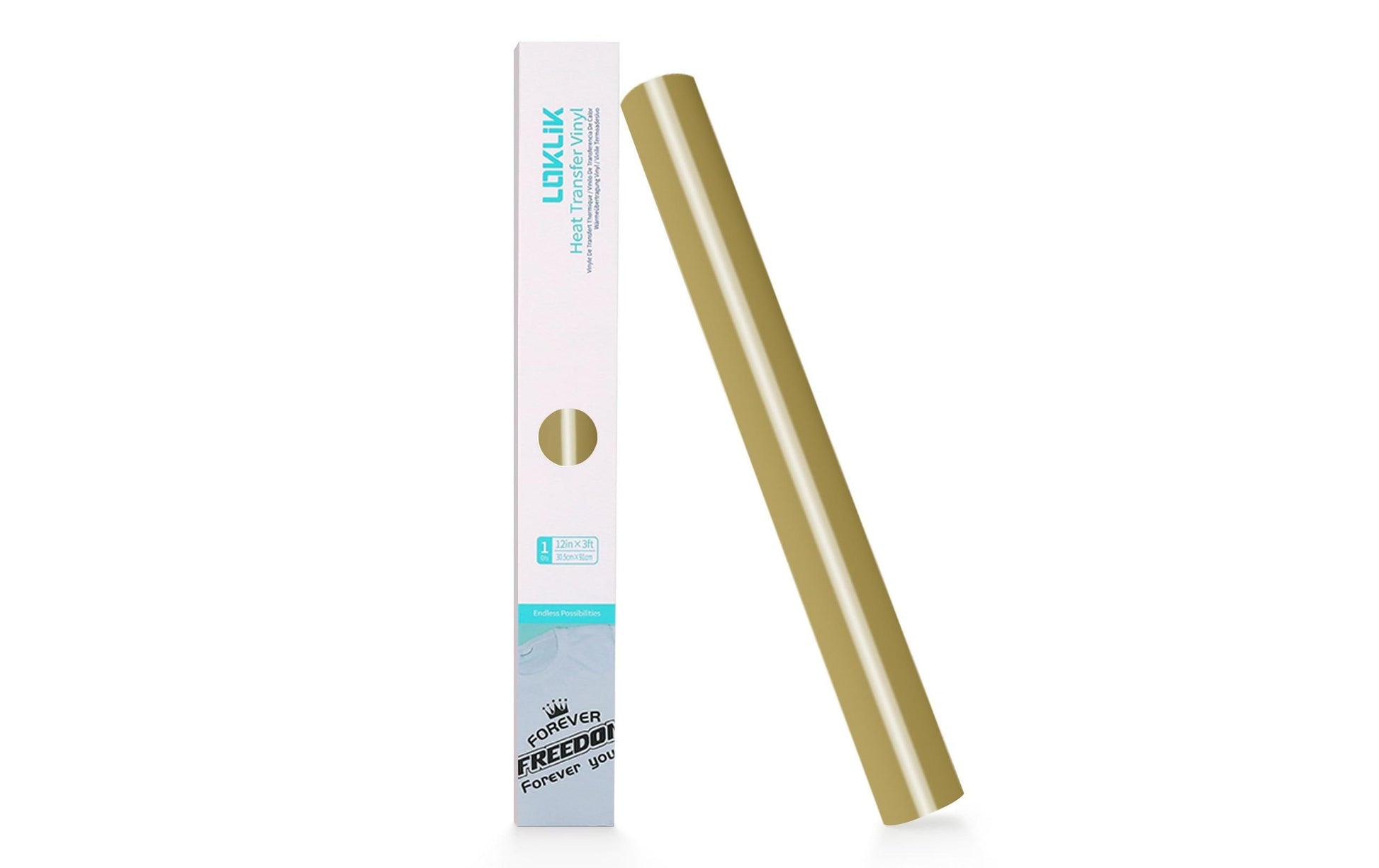 LOKLiK Aufbügelfolie (HTV), Gold, Glänzend, 30,5 cm × 1,8 m, 1 Rolle