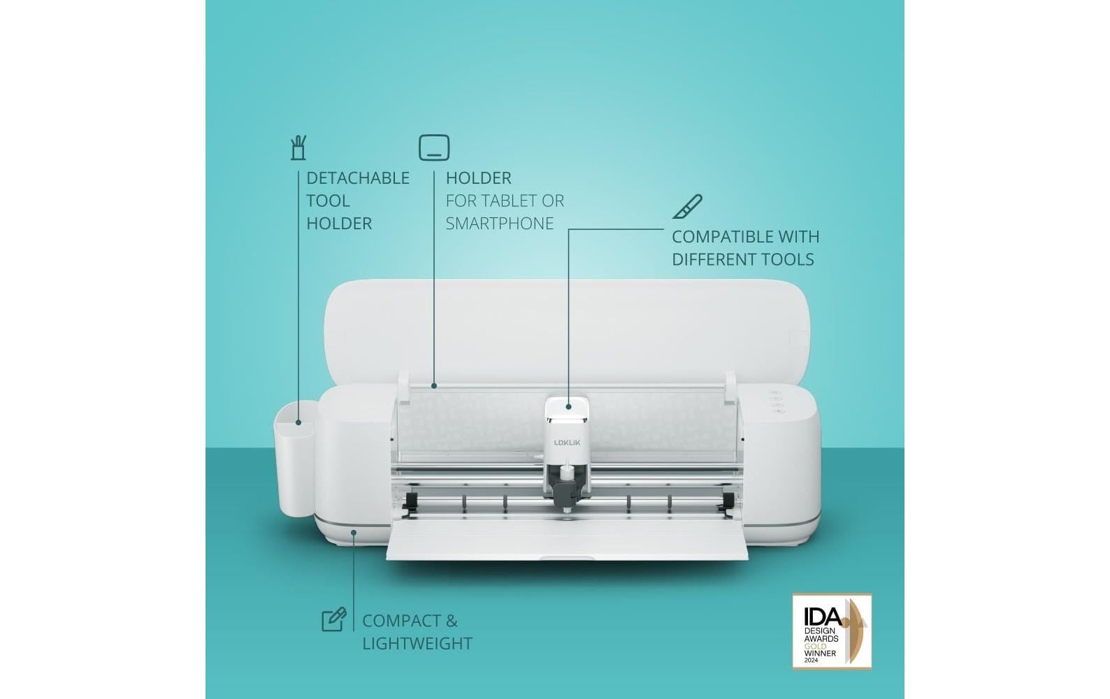 LOKLiK Schneideplotter iCraft – max. Breite 333 mm, Materialdicke 0,38 mm, weiss