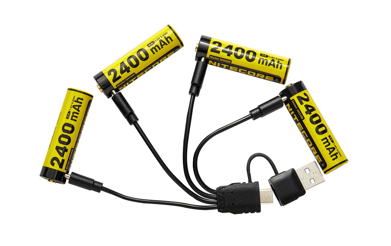 Nitecore AA Akkus, Li-Ion, 2400 mAh, 1,5 V – 4 Stk.