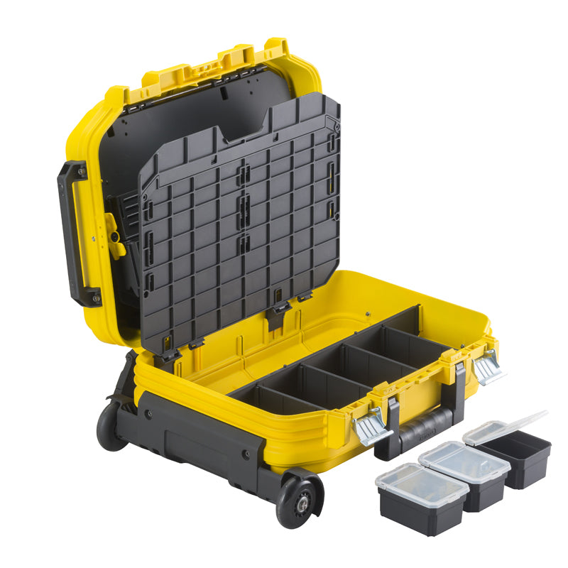Stanley FatMax Werkzeugkoffer, 435 × 540 × 400 mm, Fiberglas, gelb, mit Trolley, Lenkrollen, Sperren, 1 Stück