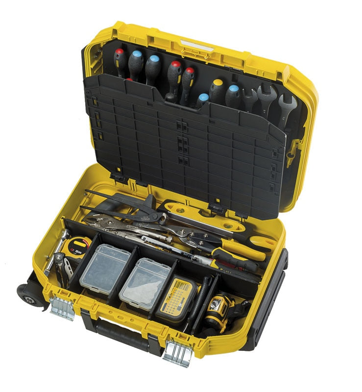 Stanley FatMax Werkzeugkoffer, 435 × 540 × 400 mm, Fiberglas, gelb, mit Trolley, Lenkrollen, Sperren, 1 Stück