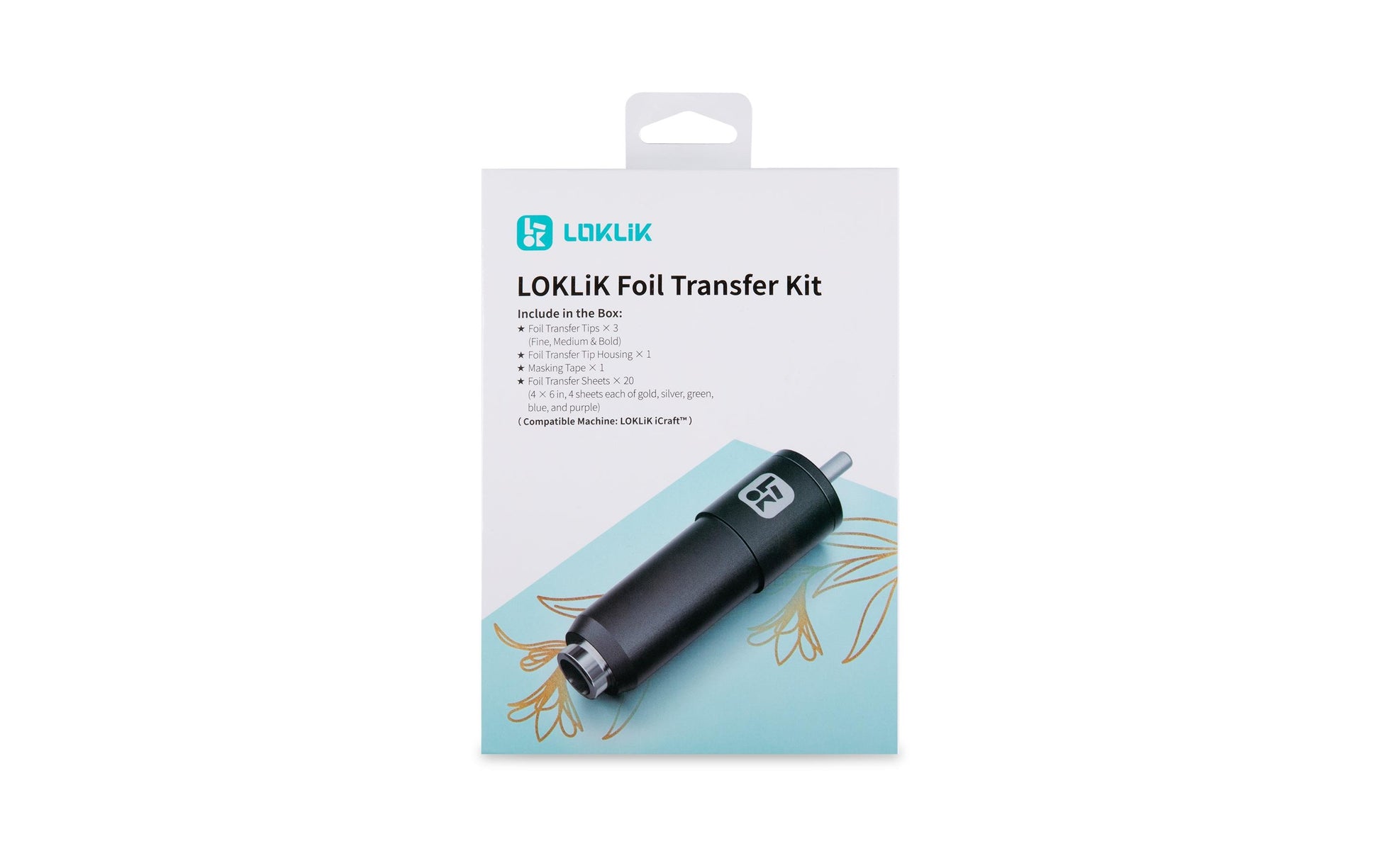 LOKLiK Vinyl-/Aufbügelfolien-Starterset – 10 × 15 cm – 20 Blatt – Metallic – für Bastler