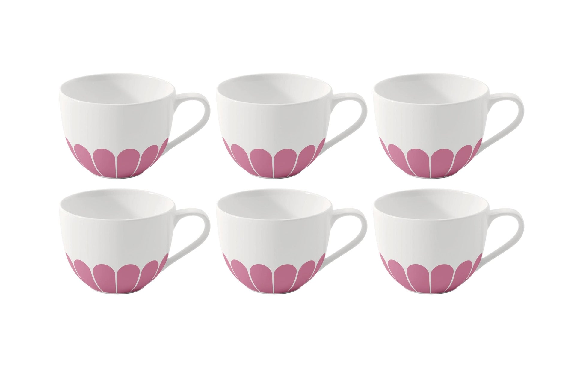 Villeroy & Boch Fleur Cassis Kaffeetasse – 0,16 l, Porzellan, Rosa, mit Henkel, 6 Stück