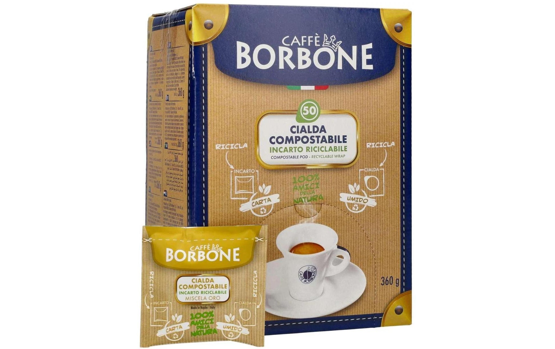Caffè Borbone ORO – Kaffeepads für E.S.E. – Lungo, 50 Pads