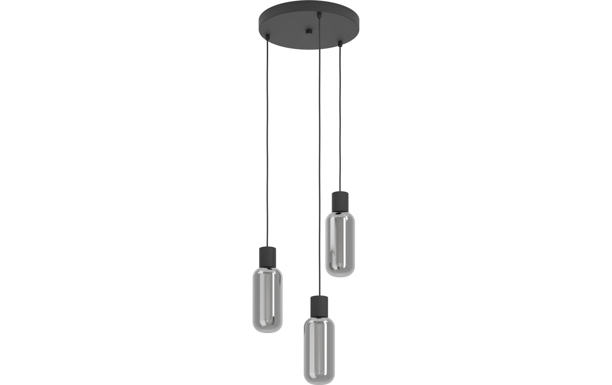 EGLO Pendelleuchte MAIONE – Ø 30 cm, 12 W, nicht dimmbar, E27 (3×), exkl. Leuchtmittel, schwarz