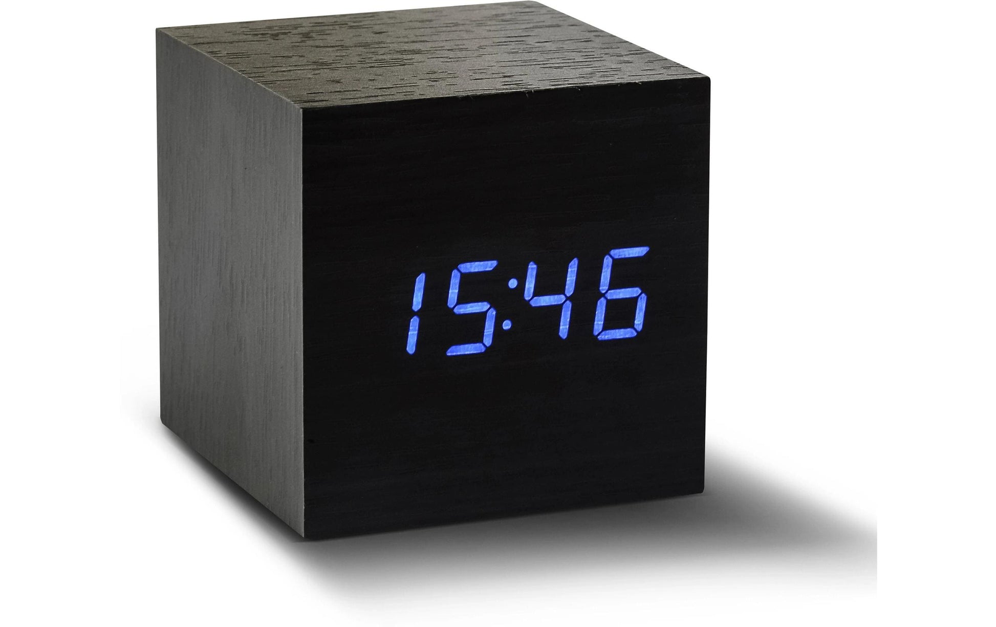 Gingko Cube Digitalwecker – Snooze, 6,8 × 6,8 cm, schwarz