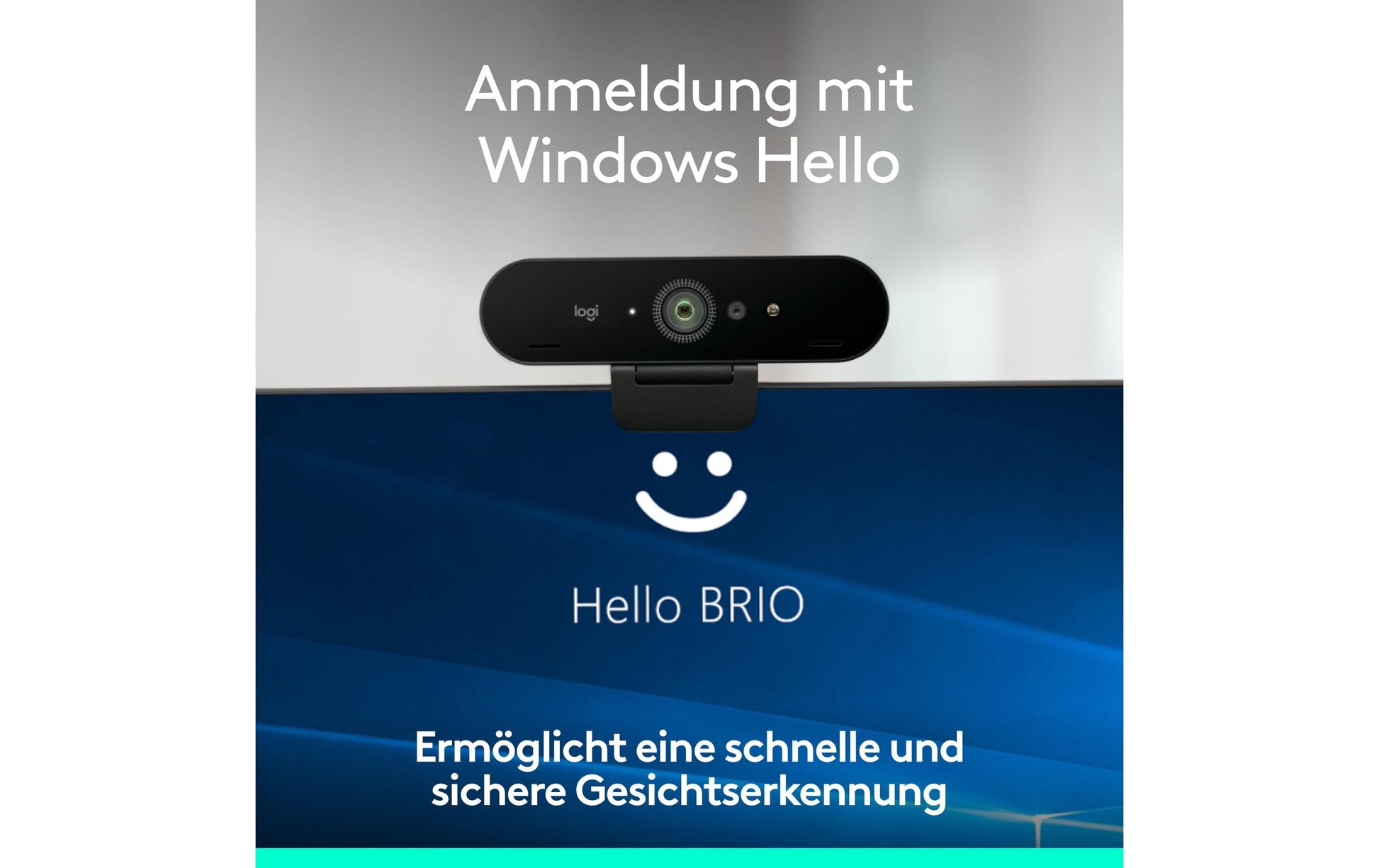 Logitech Brio – Webcam für Zoom/Teams/Google Meet – 4K, bis 90 fps, USB-C, Autofokus, 5× digitaler Zoom