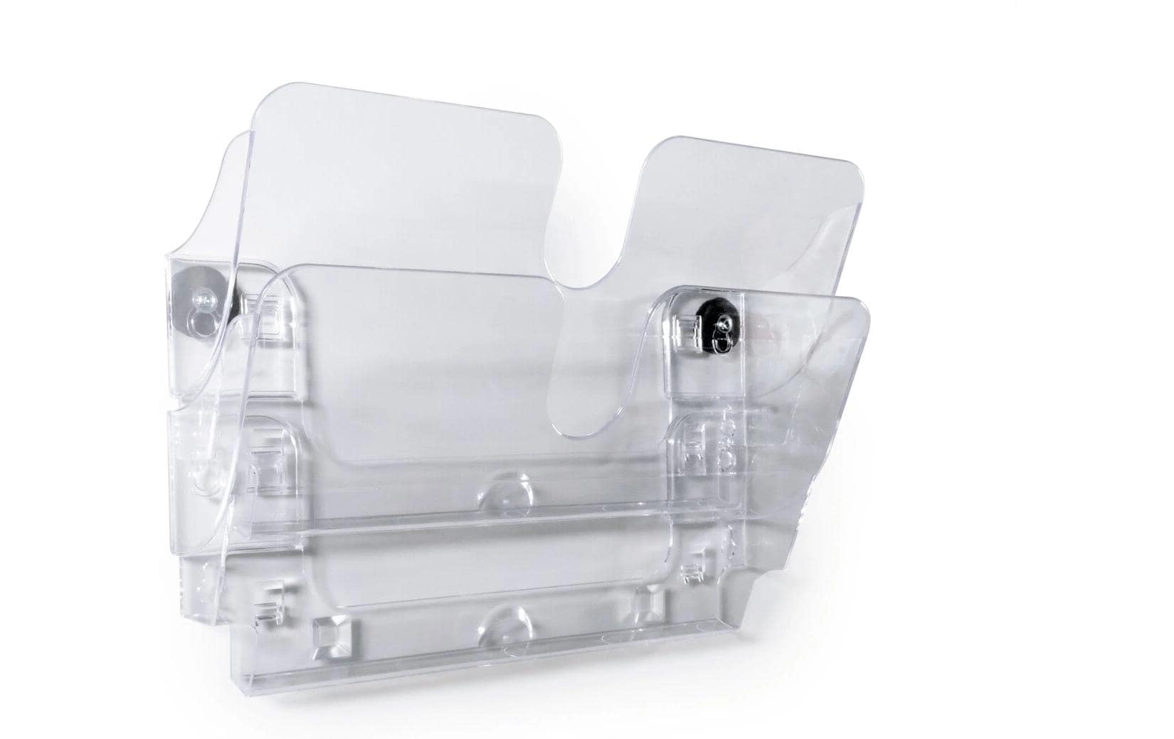 Durable Wandprospekthalter Flexiplus 2 – für A4 – 2 Fächer – Querformat – magnetisch – transparent