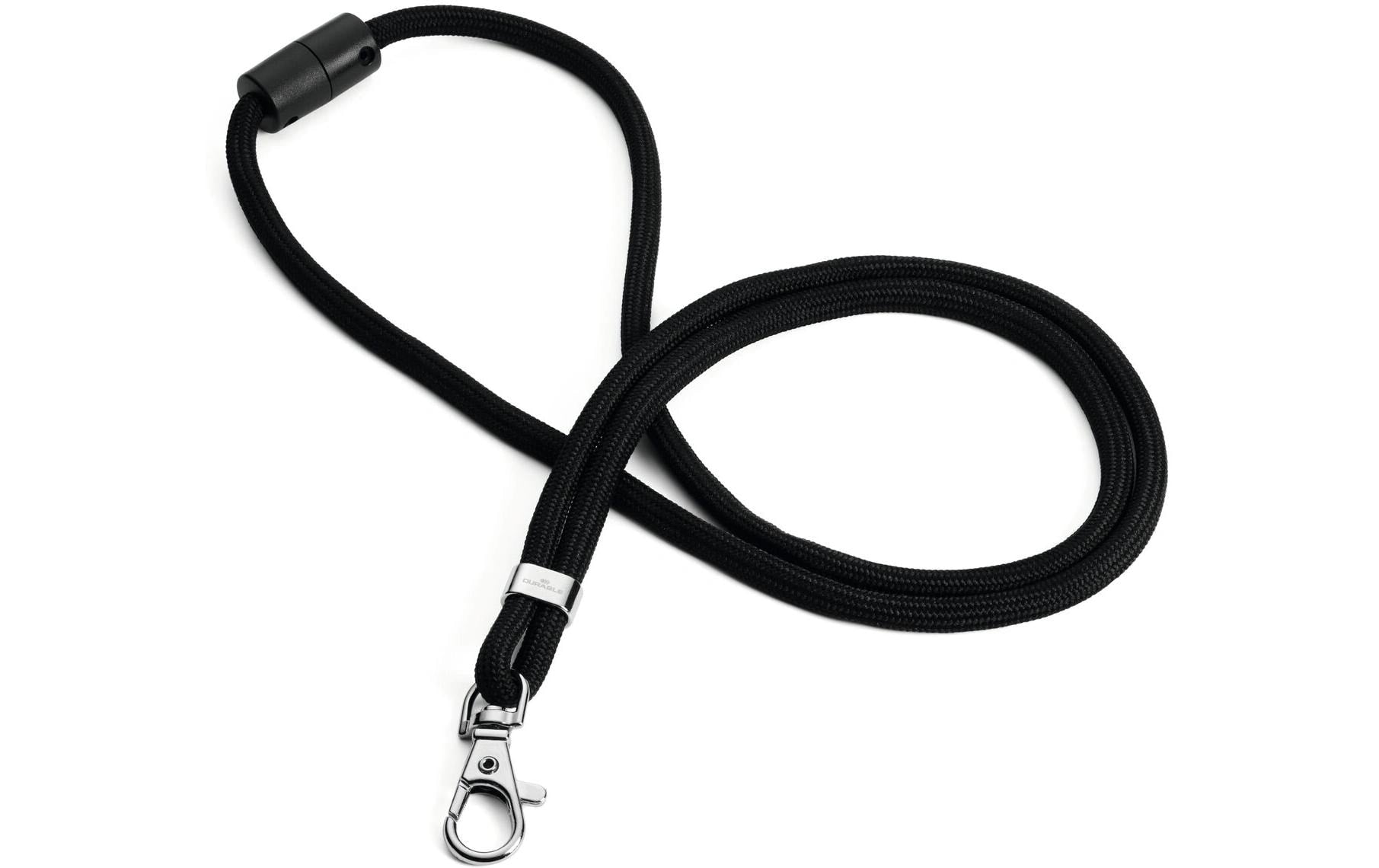 Durable Namensschild-Umhängeband – Schwarz, 6 mm, Bandlänge 46 cm