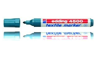 Edding 4500 Textilmarker – Rundspitze, 2–3 mm, wasserbasiert, wasserfest, orientblau