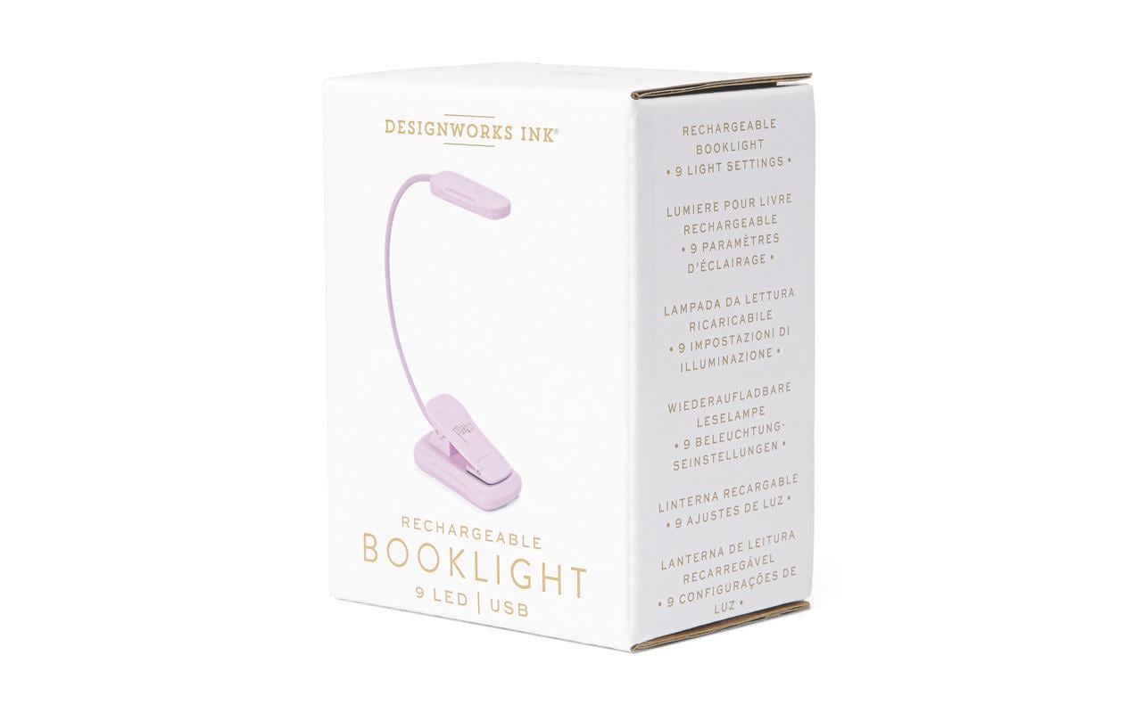 Kikkerland Leselampe mit Clip – Akkubetrieb, 60 lm, 6,8 cm, Lila