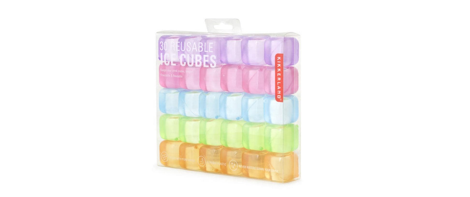 Kikkerland Eiswürfelform – 2,5 × 2,5 × 2,5 cm, Kunststoff (PE), Mehrfarbig, 30 Stk.