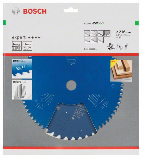 Bosch Professional – Kreissägeblatt, 40 Zähne, 216 mm × 30 mm × 2,4 mm