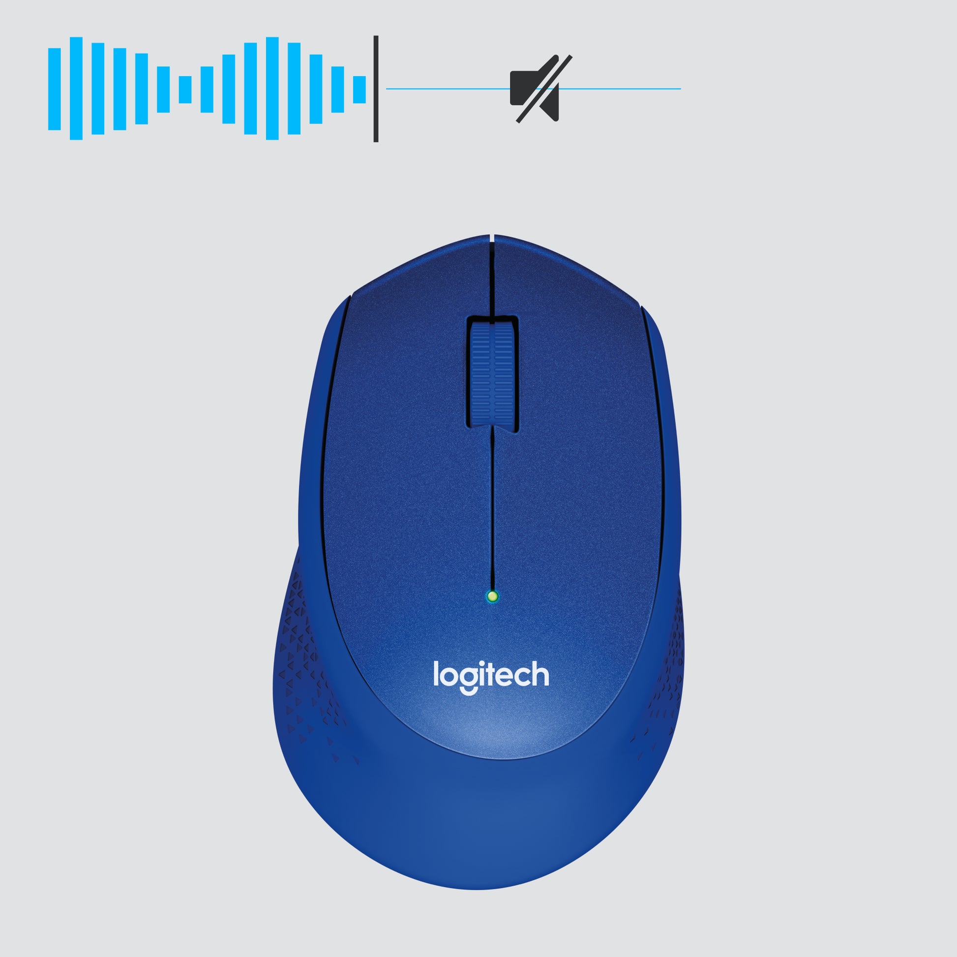 Logitech M330 Silent Plus Maus – kabellos, 2,4 GHz, Silent-Tasten, blau