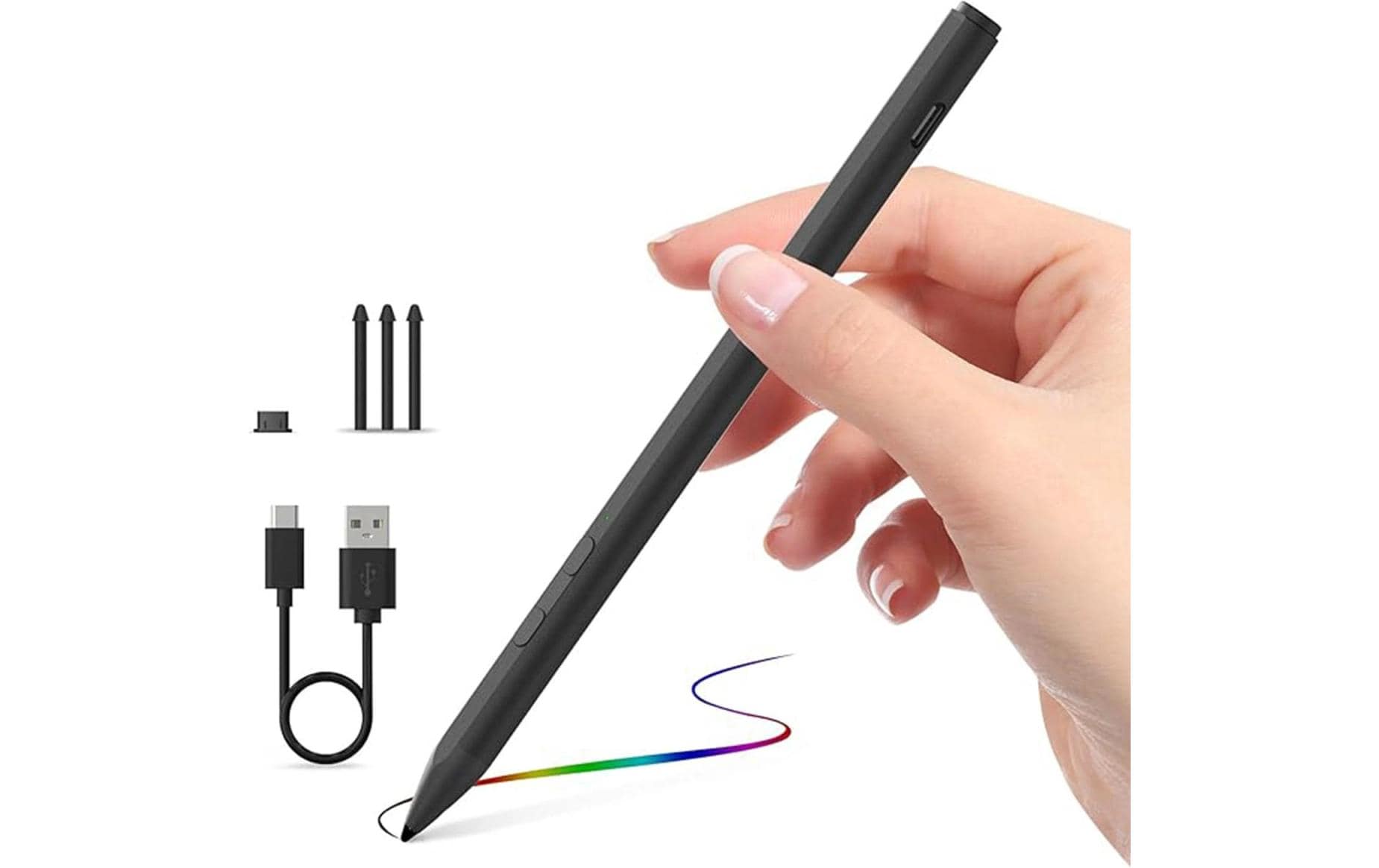 4smarts MPP Stylus Pen – Aktiver Eingabestift für Microsoft Surface, Schwarz
