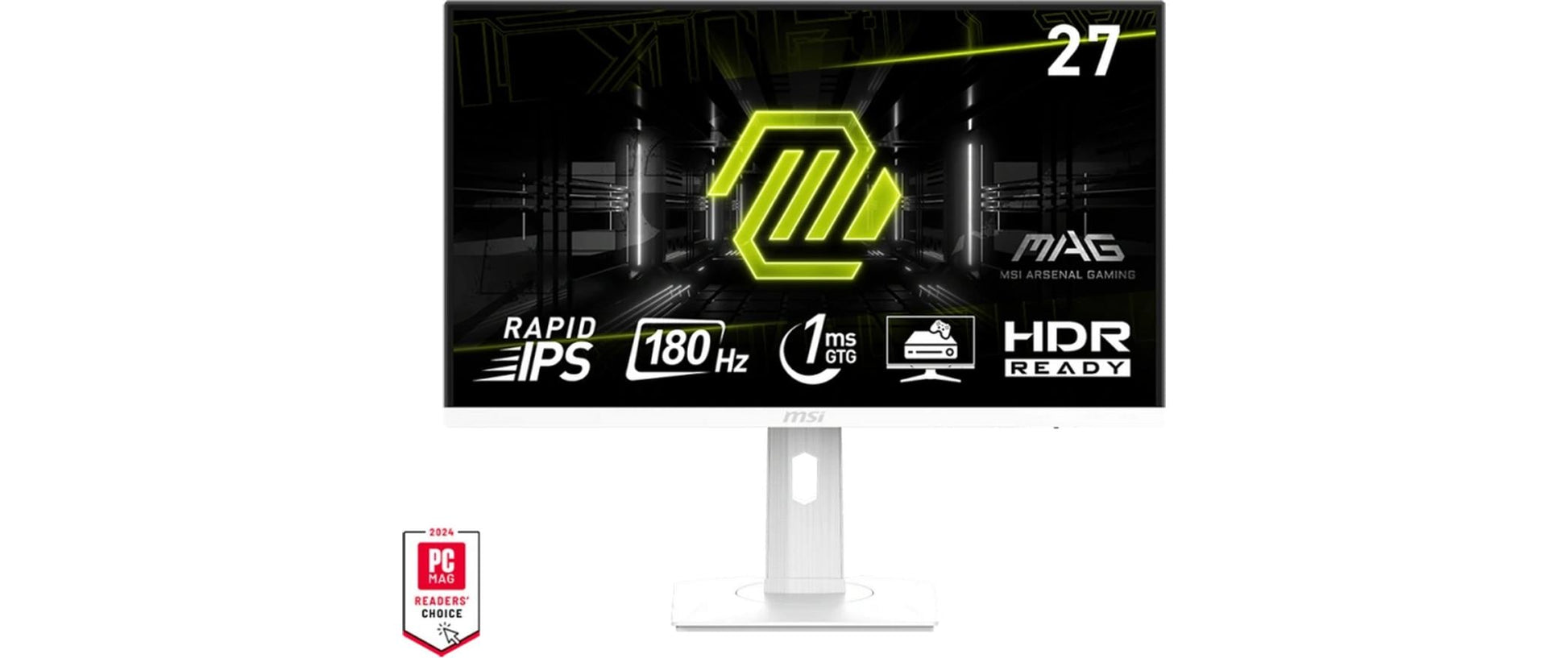 MSI MAG 274PFWDE – Monitor, 27", 1920 × 1080 (Full HD), Rapid IPS, 180 Hz, 300 cd/m², VESA 75 × 75, Weiss