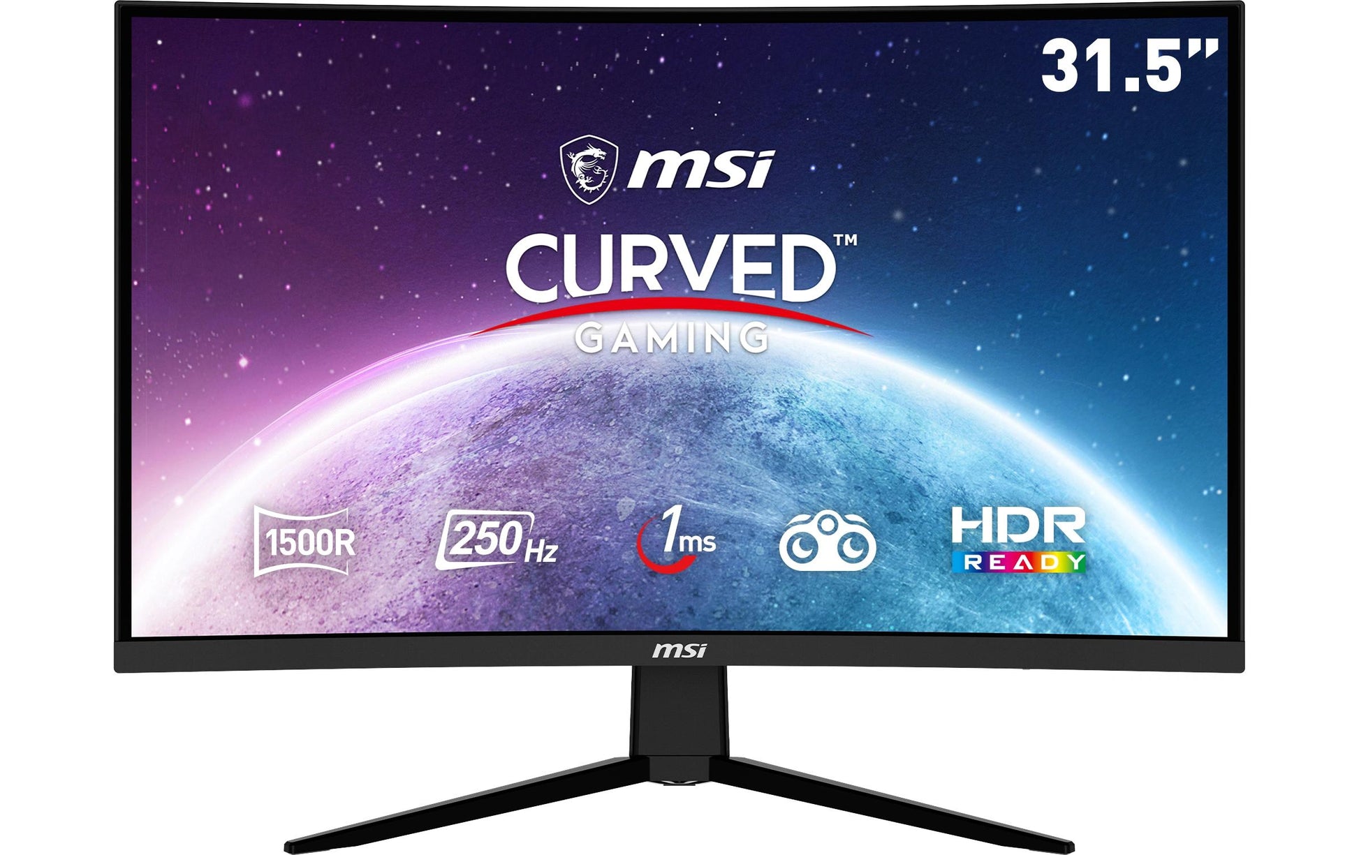 MSI G32C4XDE – Monitor, 31,5", VA, 250 Hz, 300 cd/m², FreeSync Premium, Gebogen, VESA 100 × 100, Schwarz