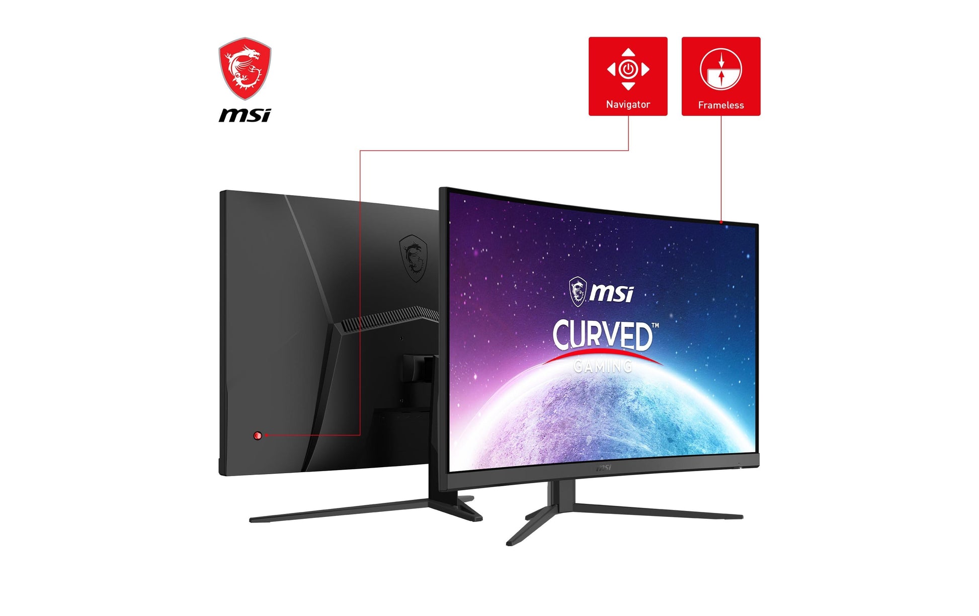 MSI G32C4XDE – Monitor, 31,5", VA, 250 Hz, 300 cd/m², FreeSync Premium, Gebogen, VESA 100 × 100, Schwarz