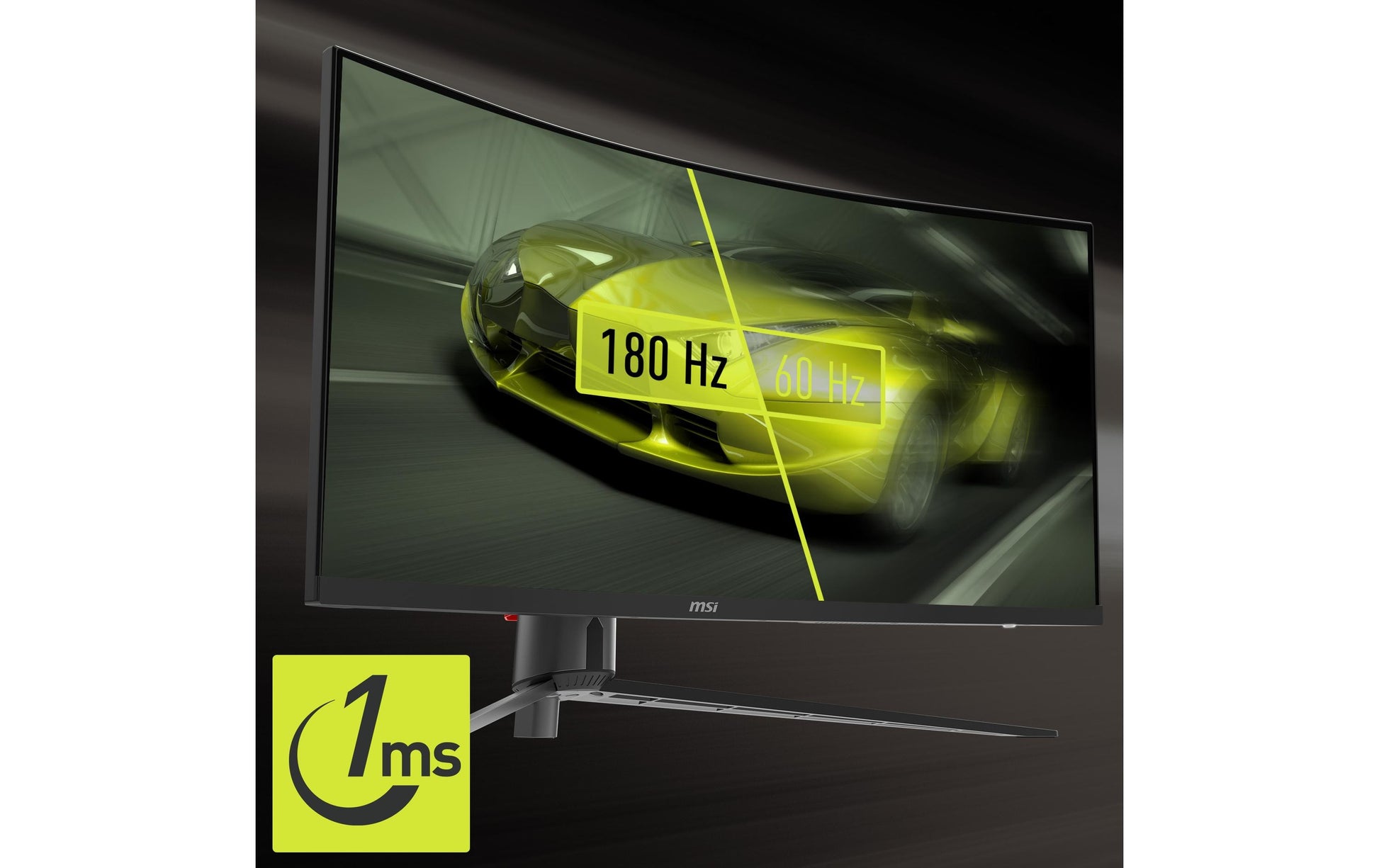 MSI MAG 345CQRDE – Monitor, 34", 3440 × 1440, VA, 180 Hz, 300 cd/m², Gebogen, USB-C, VESA 100 × 100, Schwarz