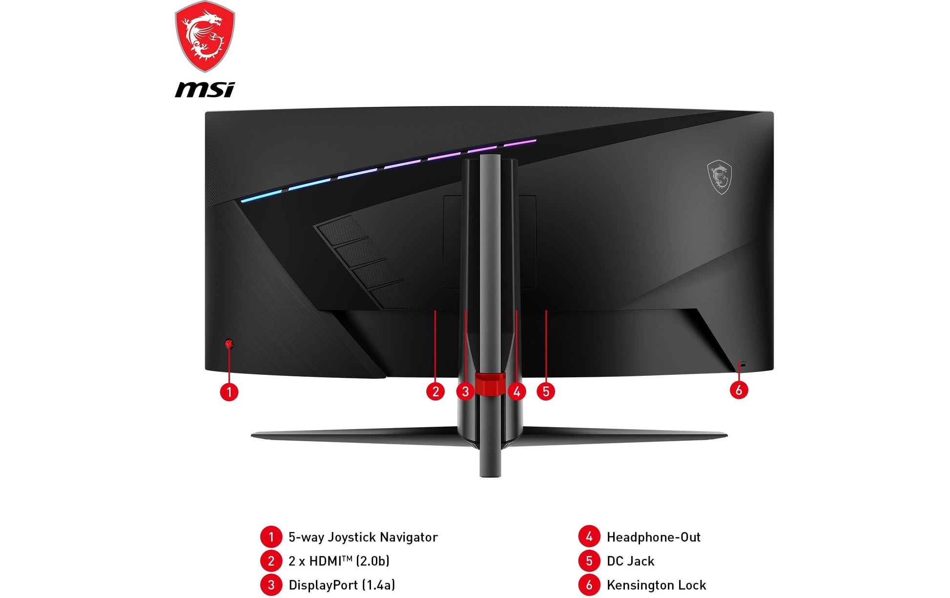 MSI MAG 345CQRDE – Monitor, 34", 3440 × 1440, VA, 180 Hz, 300 cd/m², Gebogen, USB-C, VESA 100 × 100, Schwarz