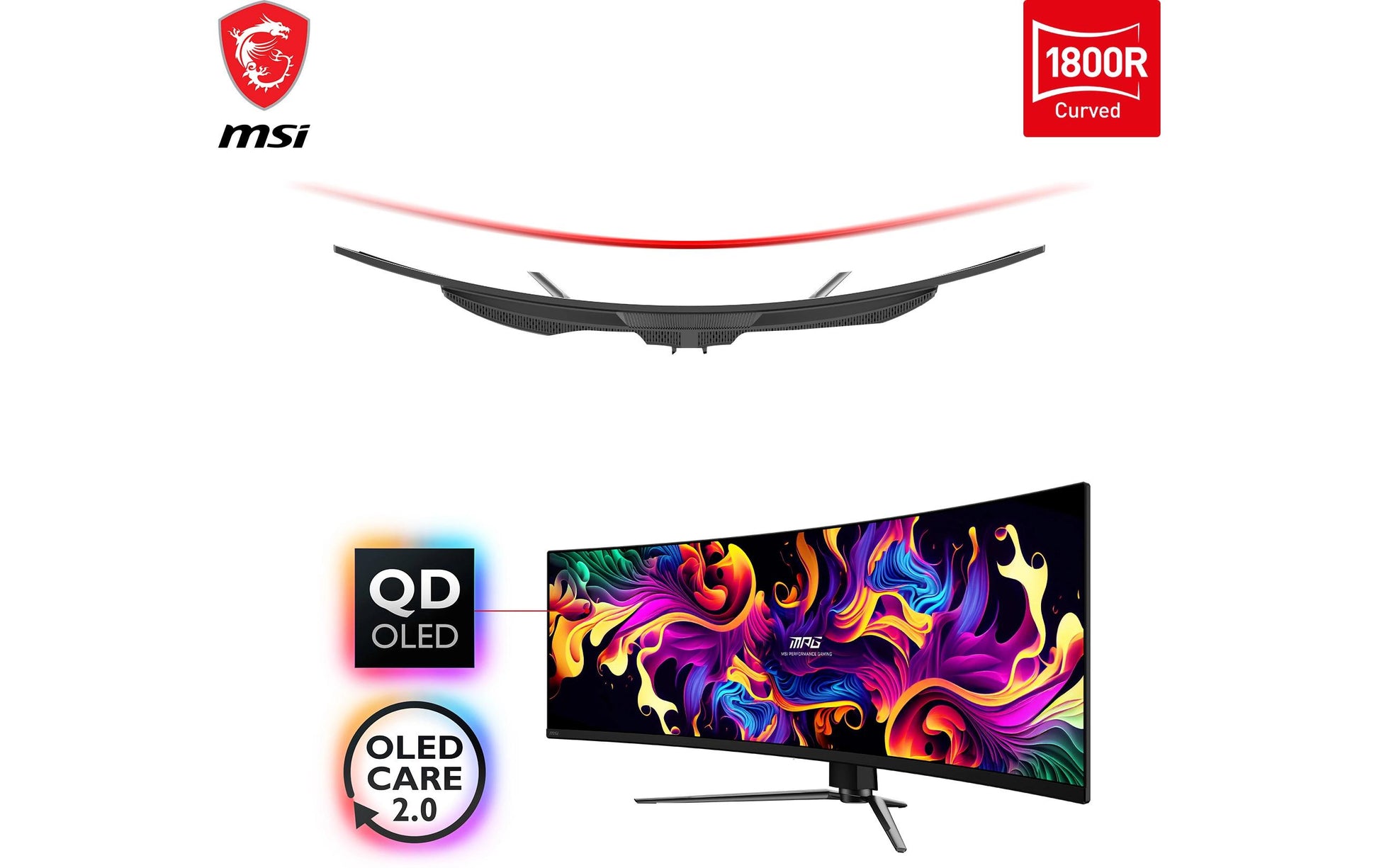 MSI MPG 491CQPDE – Monitor, 49", 5120 × 1440, QD-OLED, Gebogen