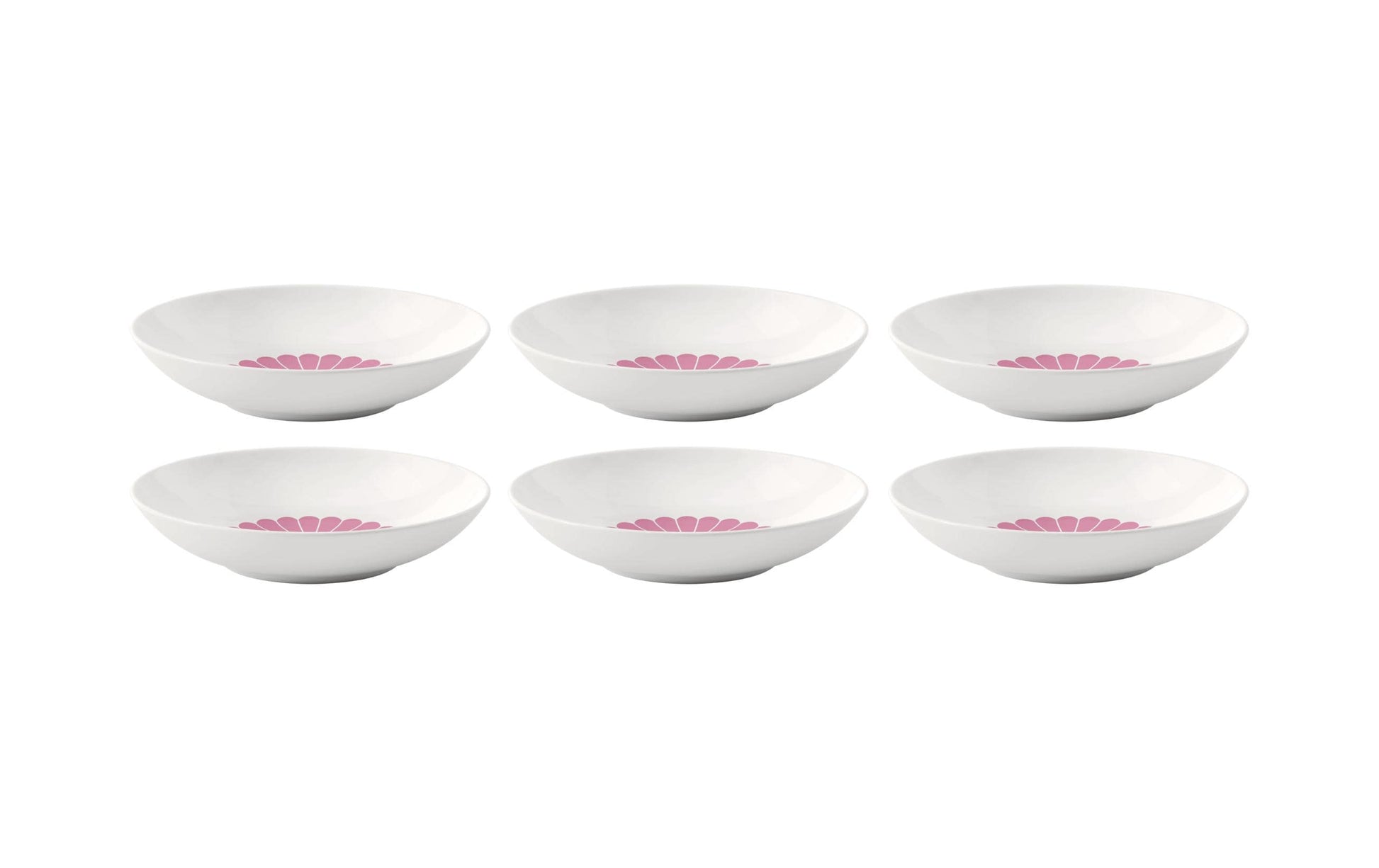 Villeroy & Boch Fleur Cassis Pastaschale – Porzellan, Rosa, Rund, 6 Stück