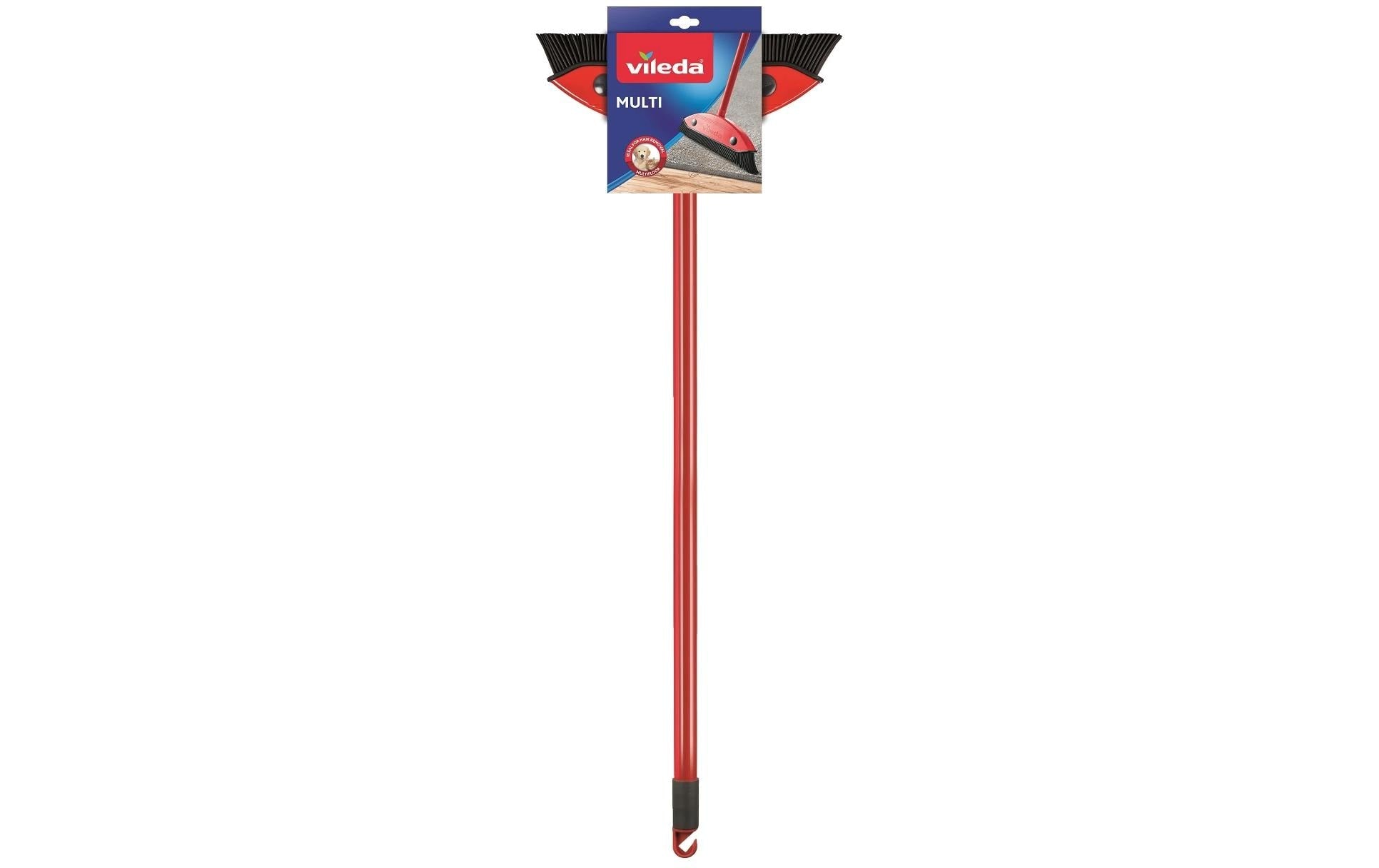 Vileda Besen – Teleskopstiel 75–130 cm, Gummiborsten, Kunststoff, Schwarz