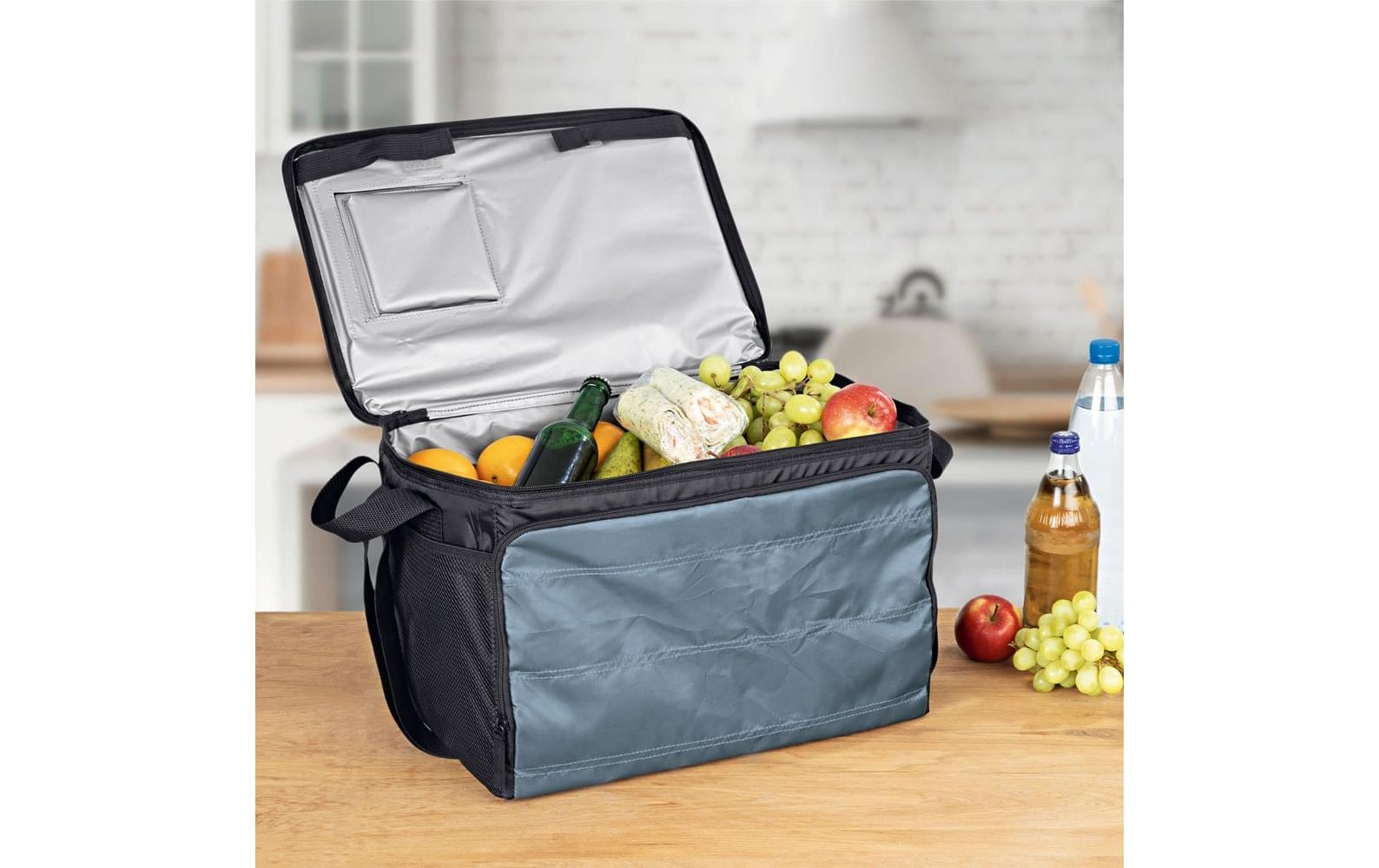 EASYmaxx Stofftasche Polyester, Schwarz/Grau, 445×310×280 mm, Schultergurt