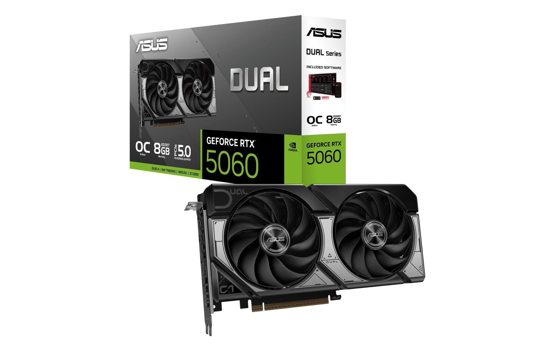ASUS DUAL-RTX5060-O8G – PCIe Grafikkarte – 8 GB GDDR7, 3×DP, 1×HDMI, PCIe 5.0, 1×8‑pin