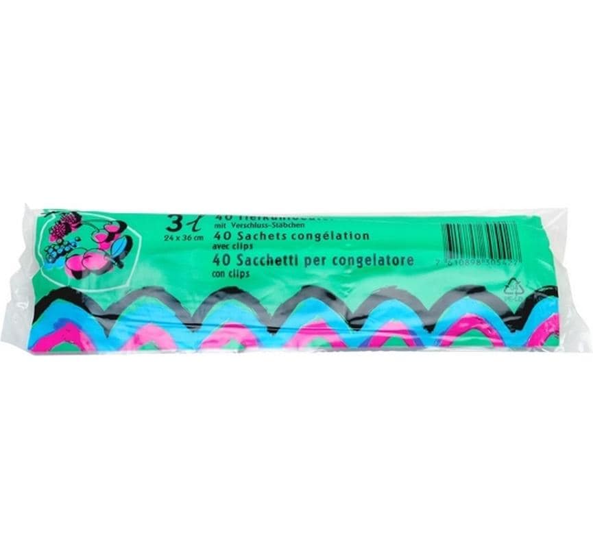 Webstar Gefrierbeutel 3 l, 24 × 36 cm, Polyethylen (PE), transparent, 40 Stk.